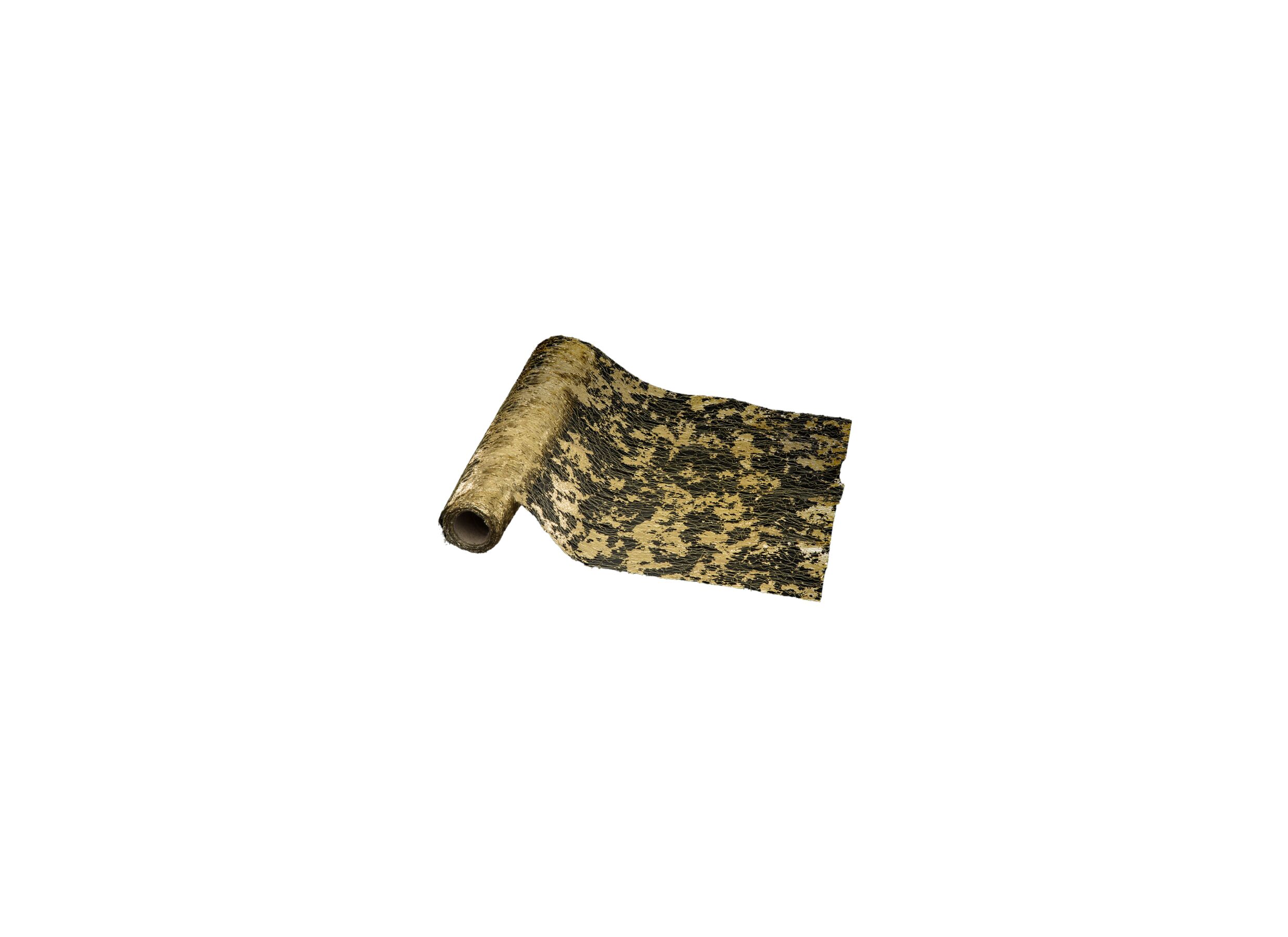 Tafeldecoratie rol stof goud - Rouleau de tissu décoration de table or