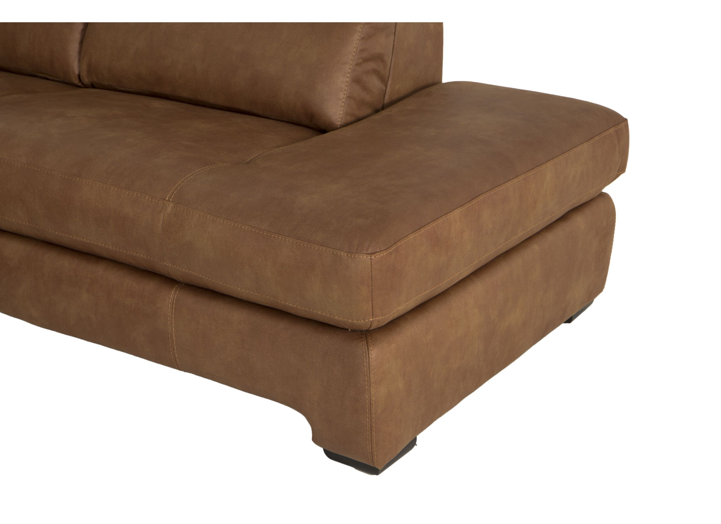 Canapé d'angle Fall 271x213cm - tissu - cognac
