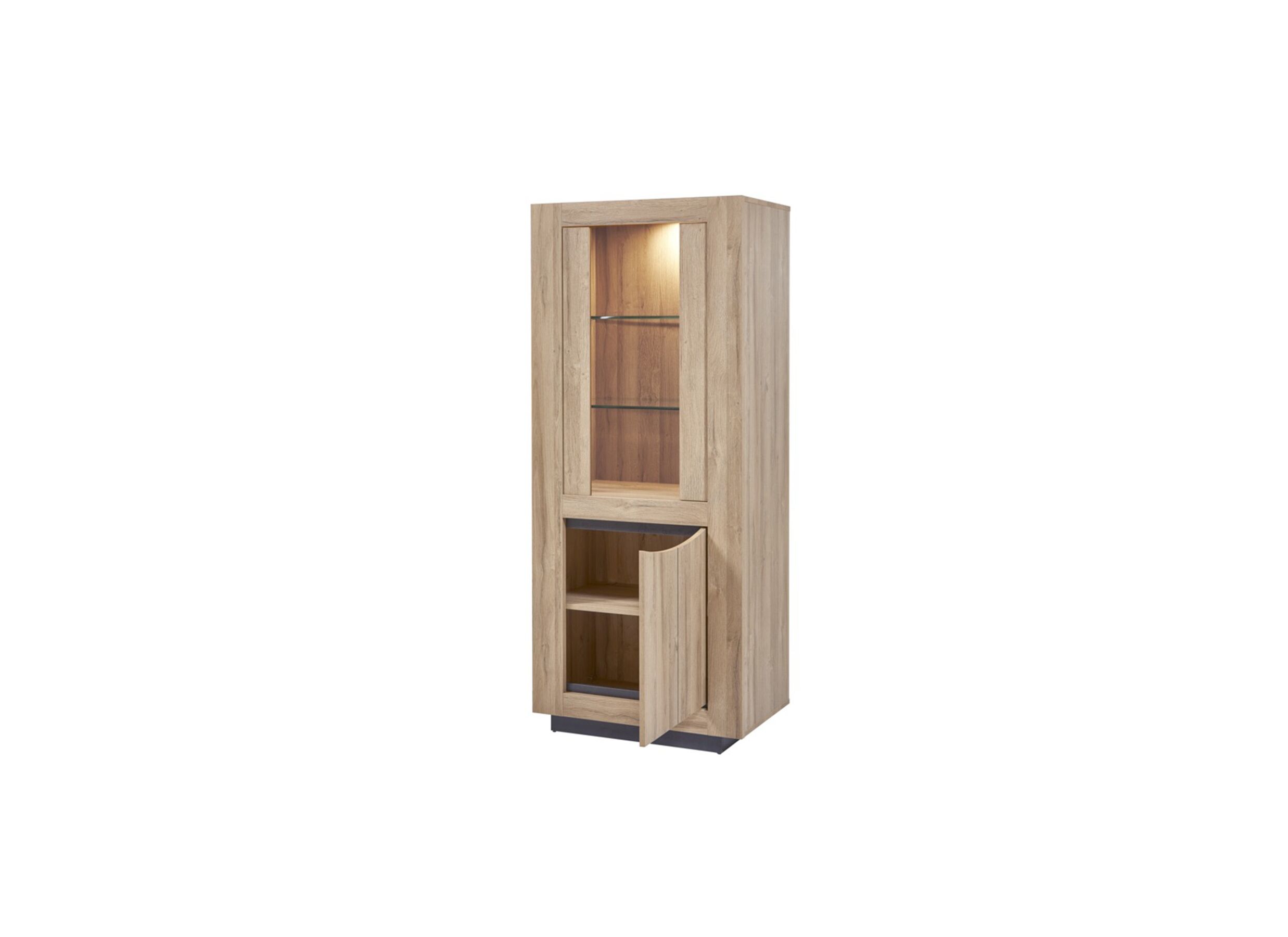 Indeling - Vitrinekast 77cm - decor - French oak/grijs