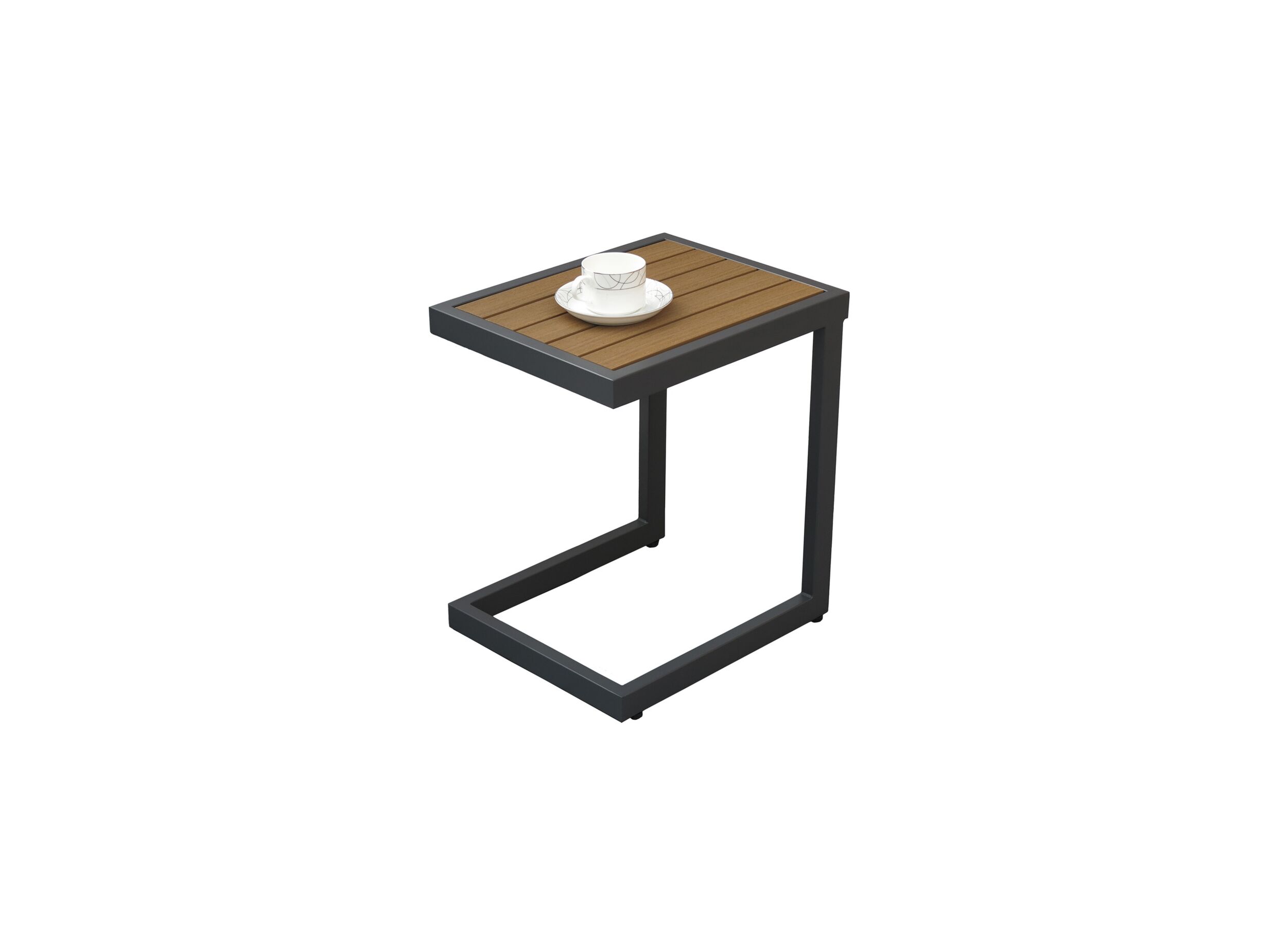 Plus Important - Table d'appoint Nirvana 40x32x45cm - aluminium/polywood - anthracite
