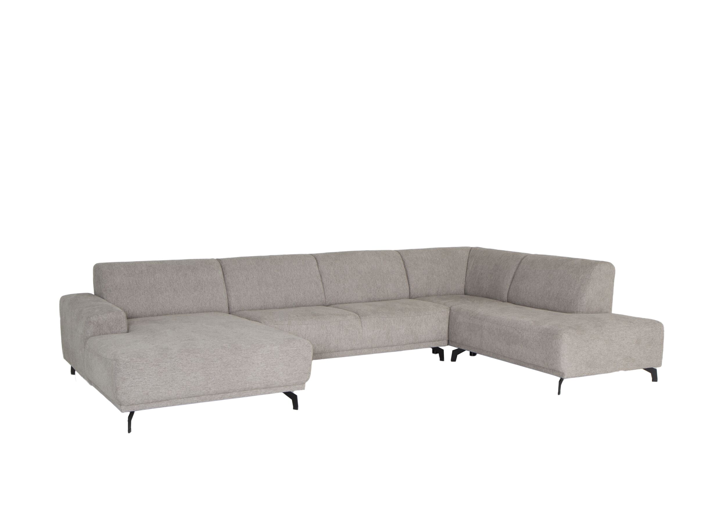Hoeksalon Mats 372x227cm - stof - middengrijs