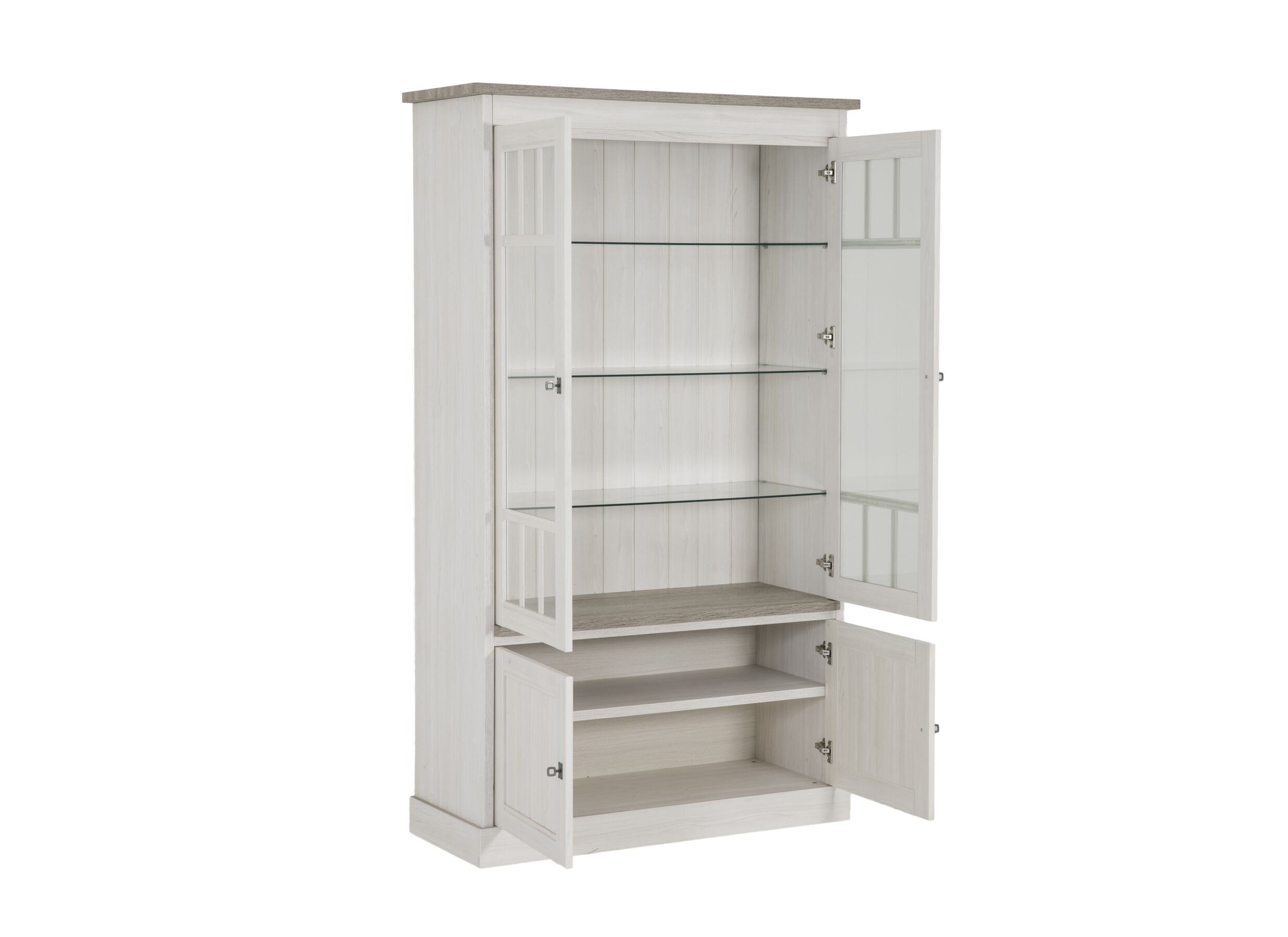 Indeling - Vitrinekast 122cm - decor - lariks/bruine eik