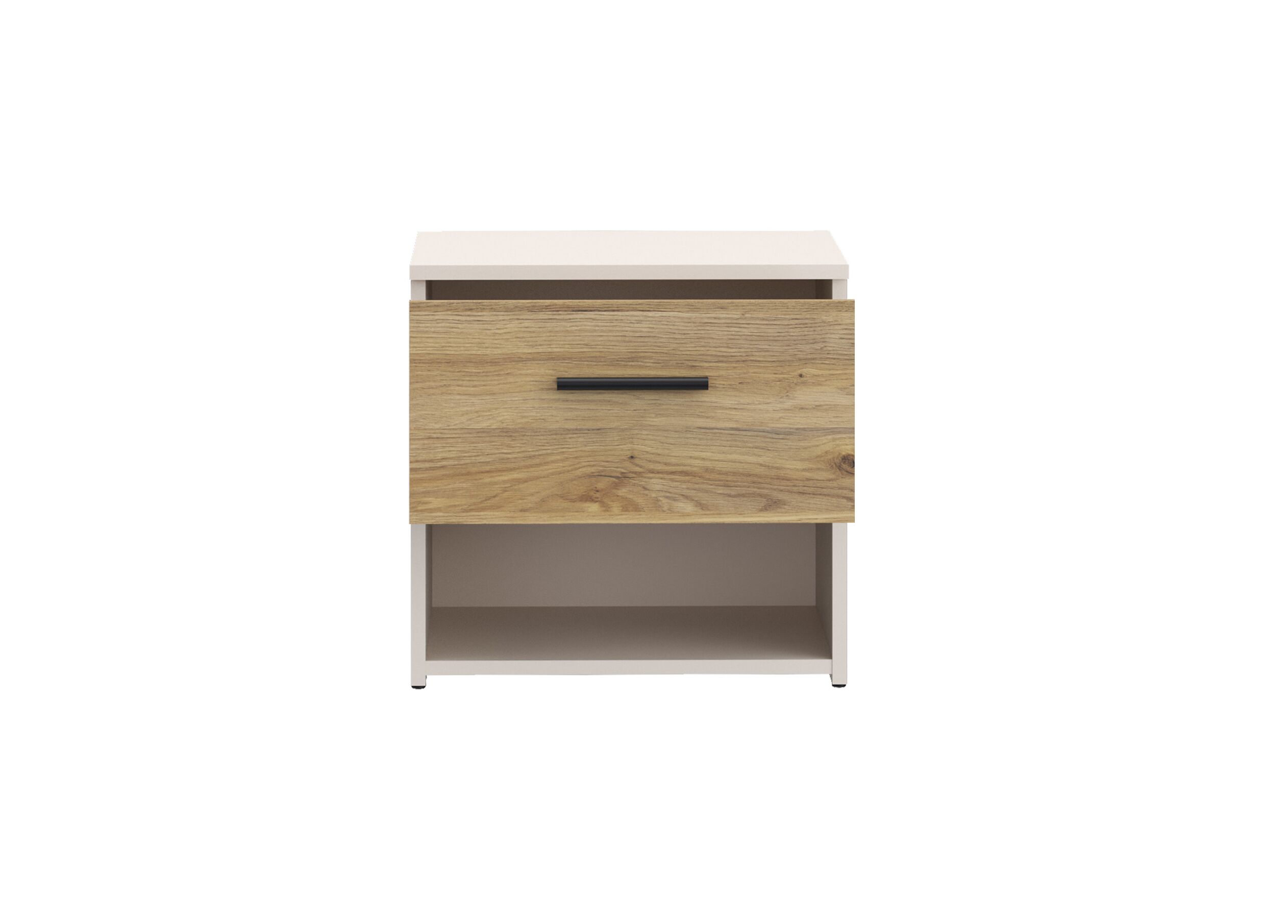 Table de chevet Waikato 45x41x44cm - panneau décor - chêne mauvella/sable