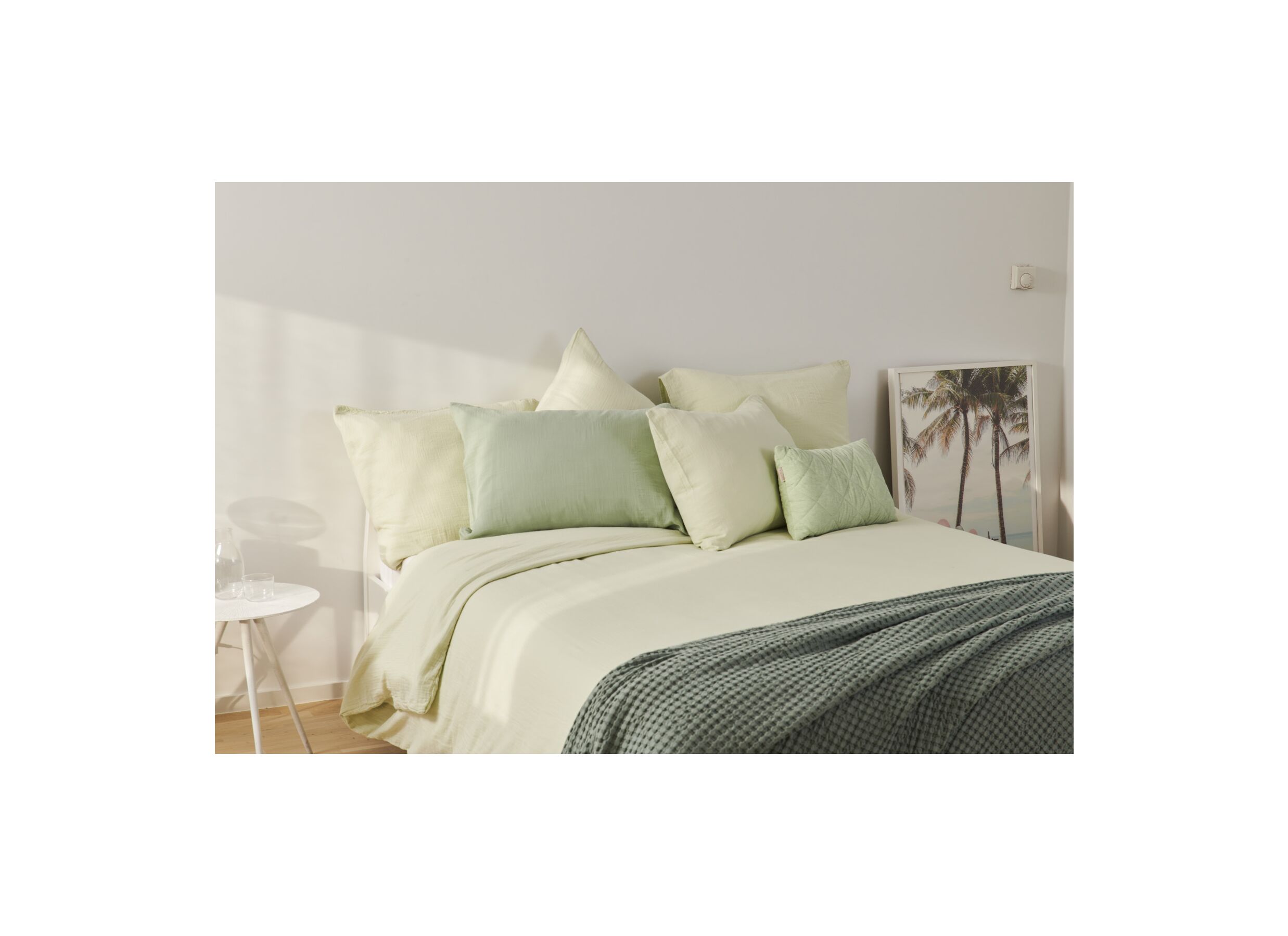 Aperçu - Housse de couette 140x200/220cm - tétra coton - vert clair