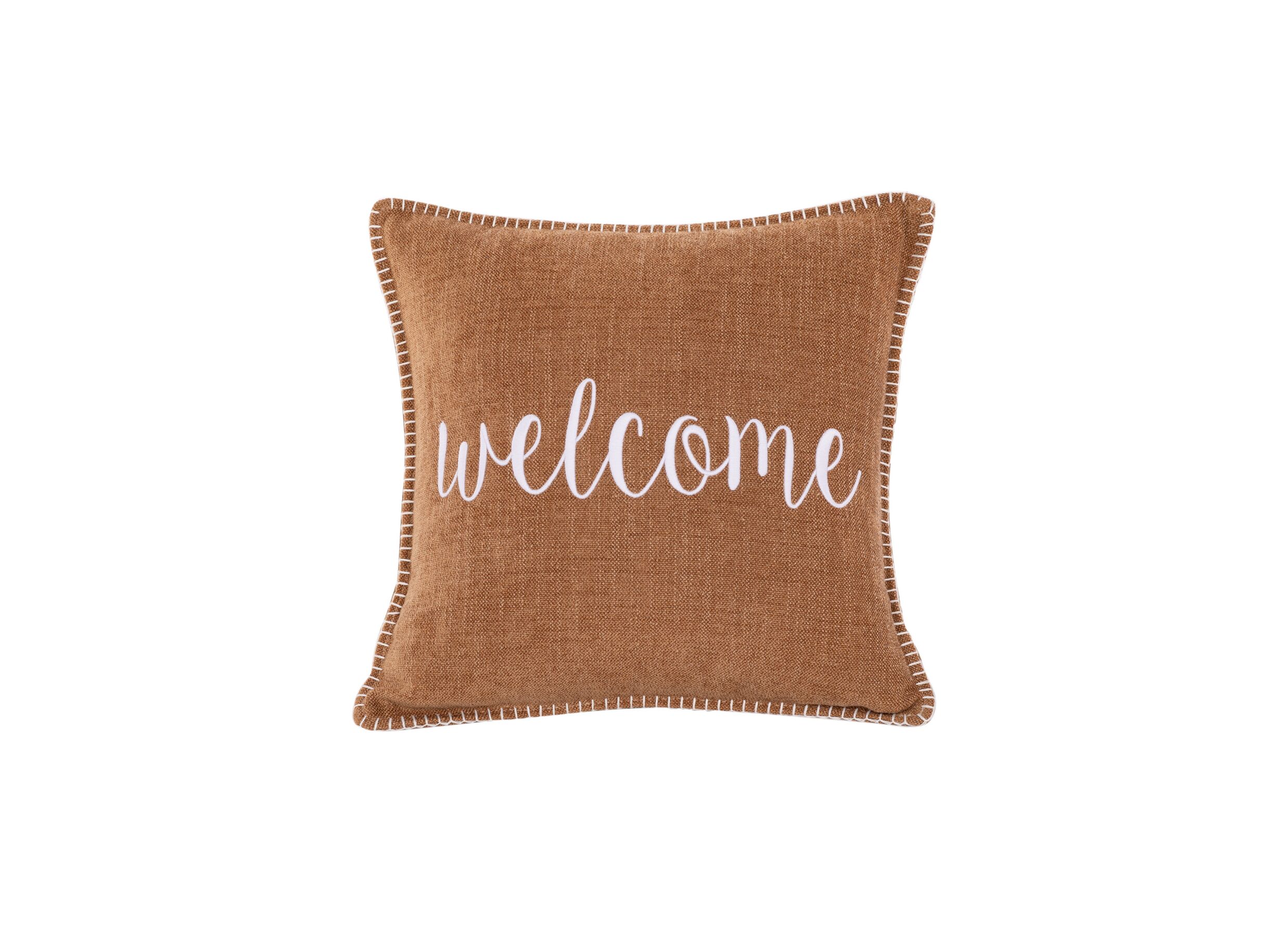 Kussen Damian Welcome 45x45cm - stof - indian tan