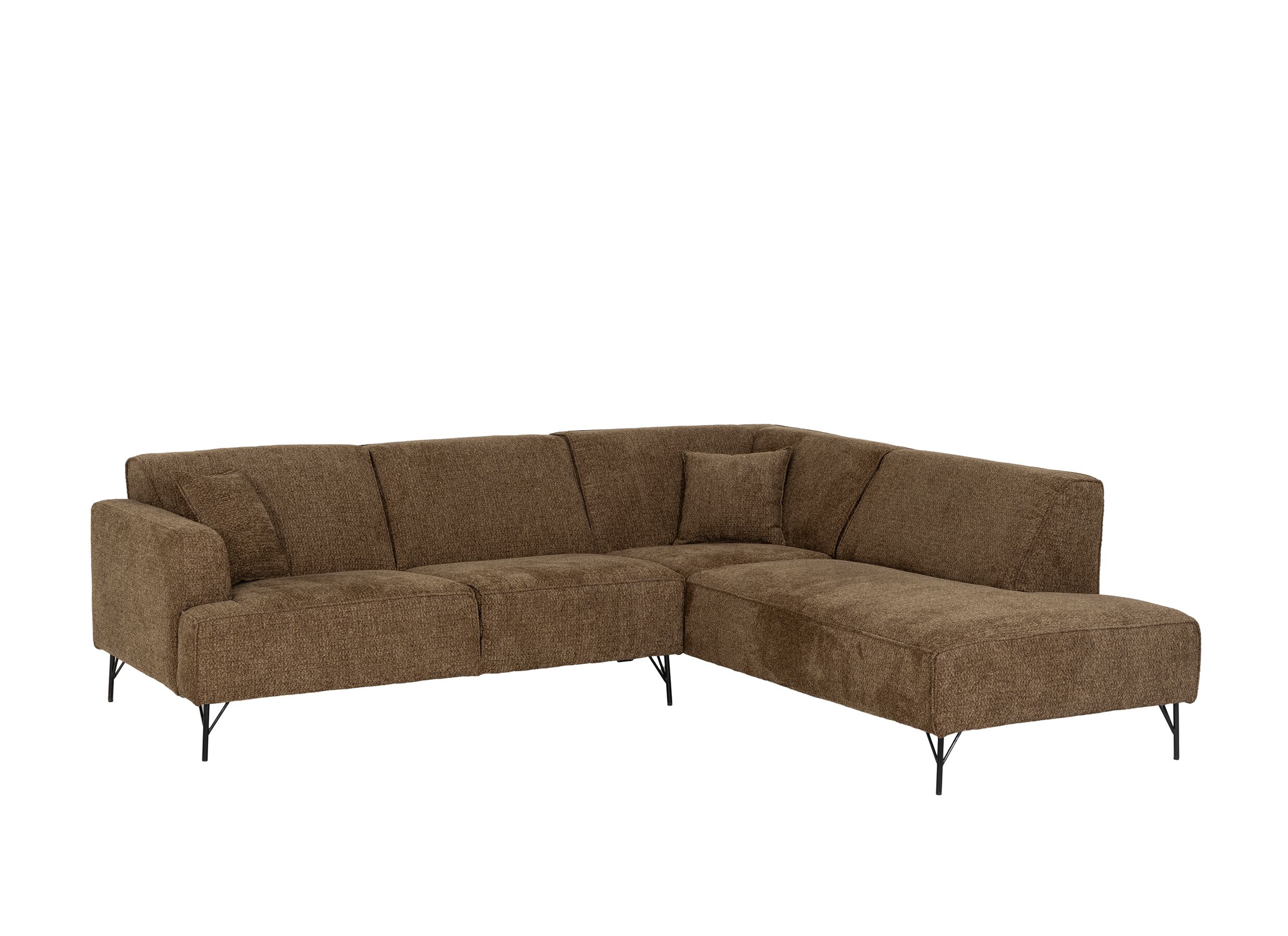 Plus Important - Canapé d'angle Pura 254x223cm - tissu - marron