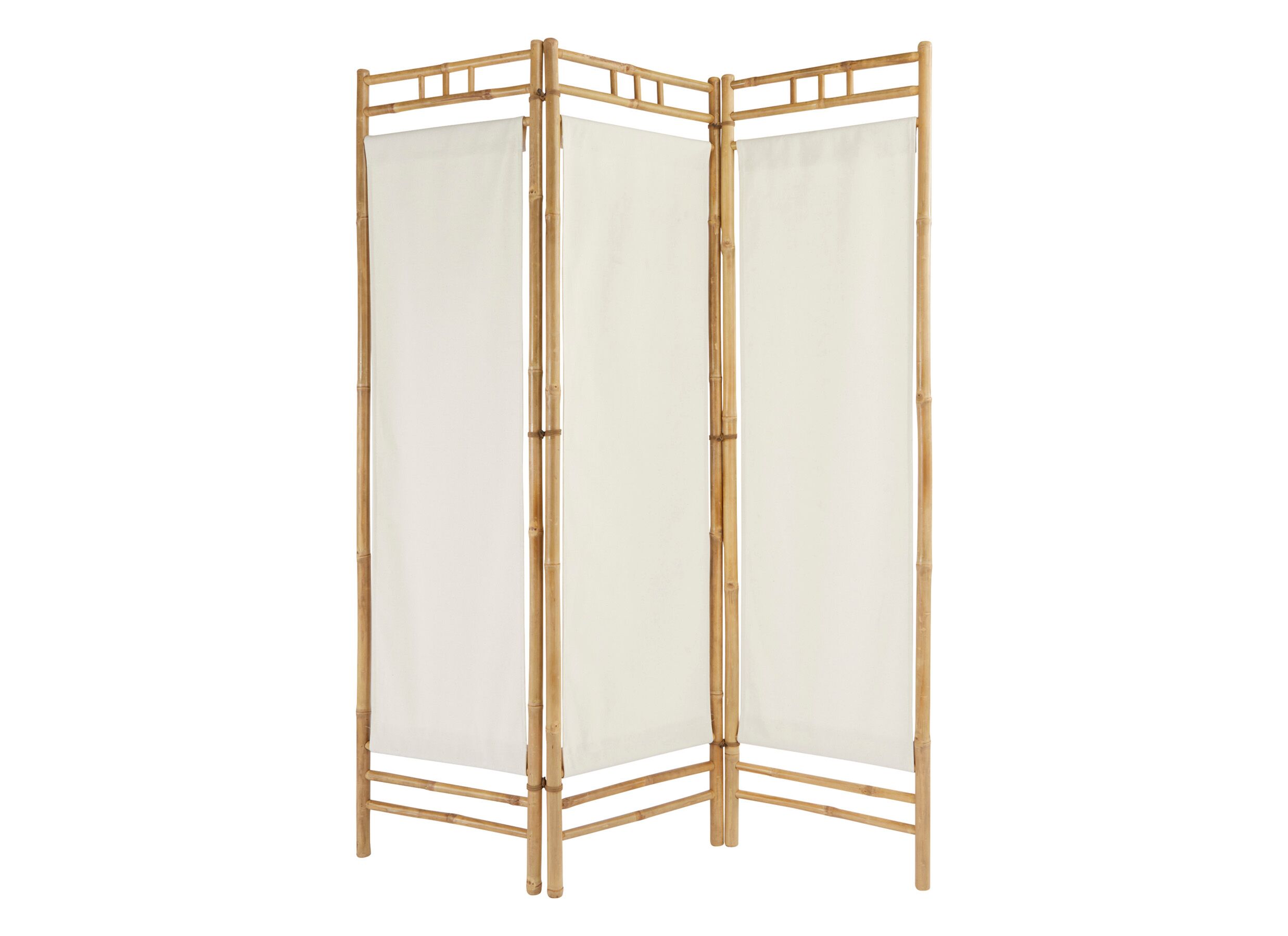 Plus Important - Paravent Kael 135,5cm - bambou/tissu - naturel/beige