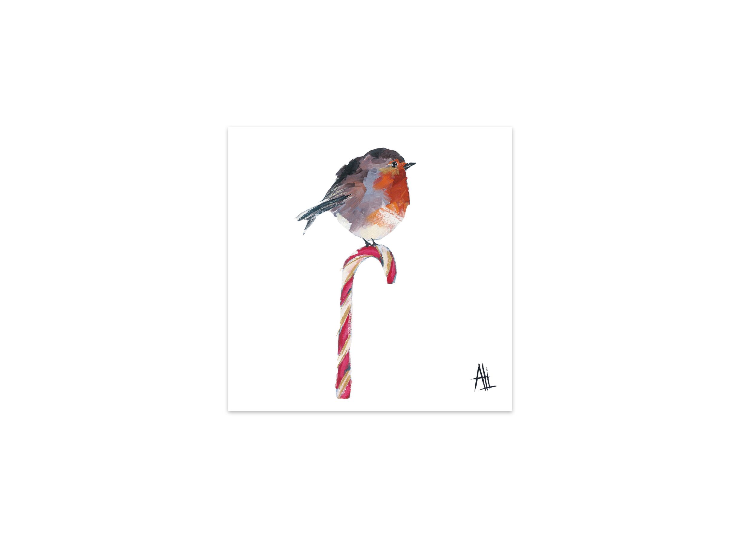 Plus Important - Serviette Candy Cane Robin 33x33cm - papier - multicolore 20 pièces