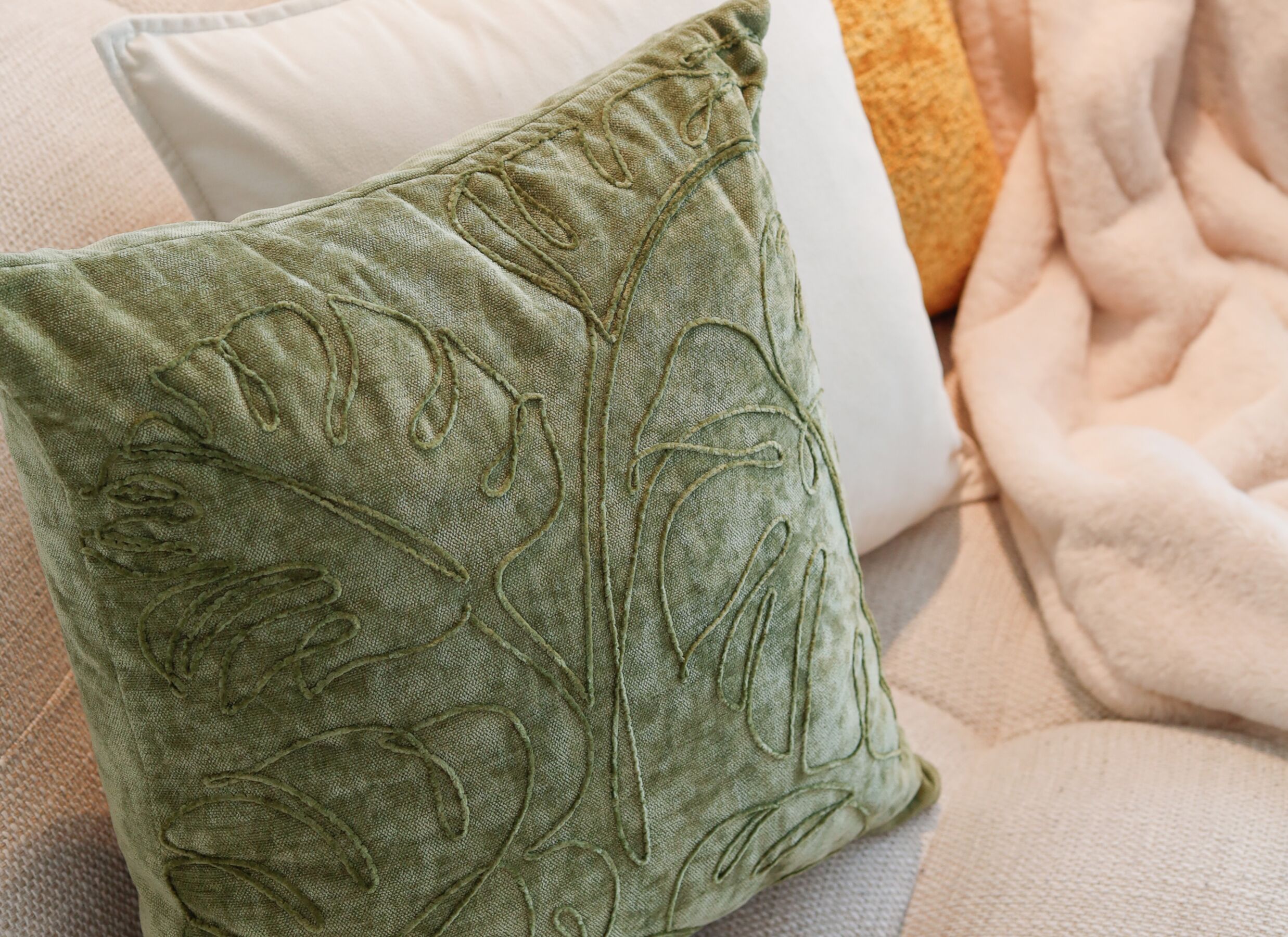 Foto ambiance - Coussin Julot 45x45cm - tissu - vert