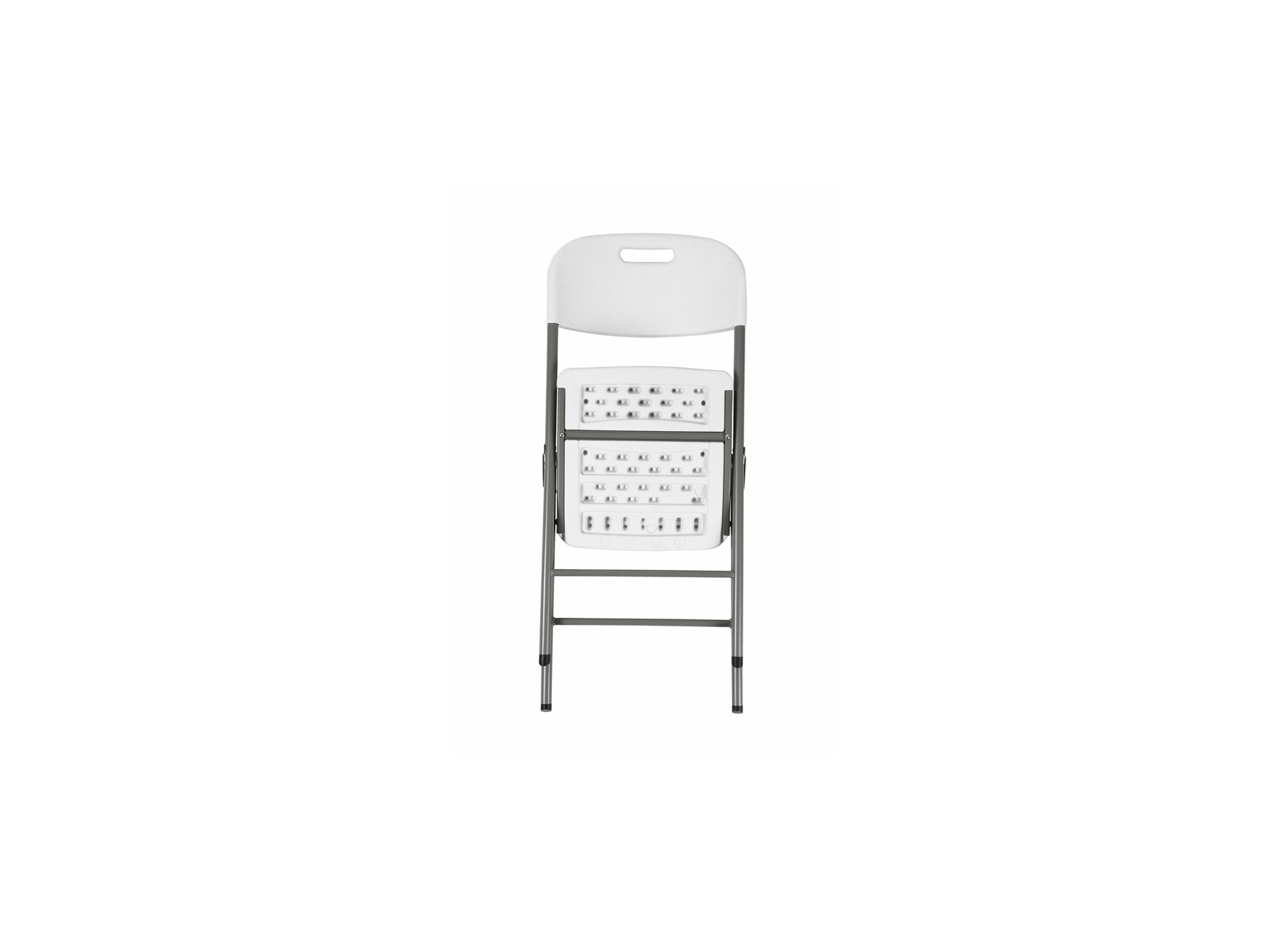 Aperçu - Chaise pliante Nicola 45x48x87cm - acier & HDPE - blanc