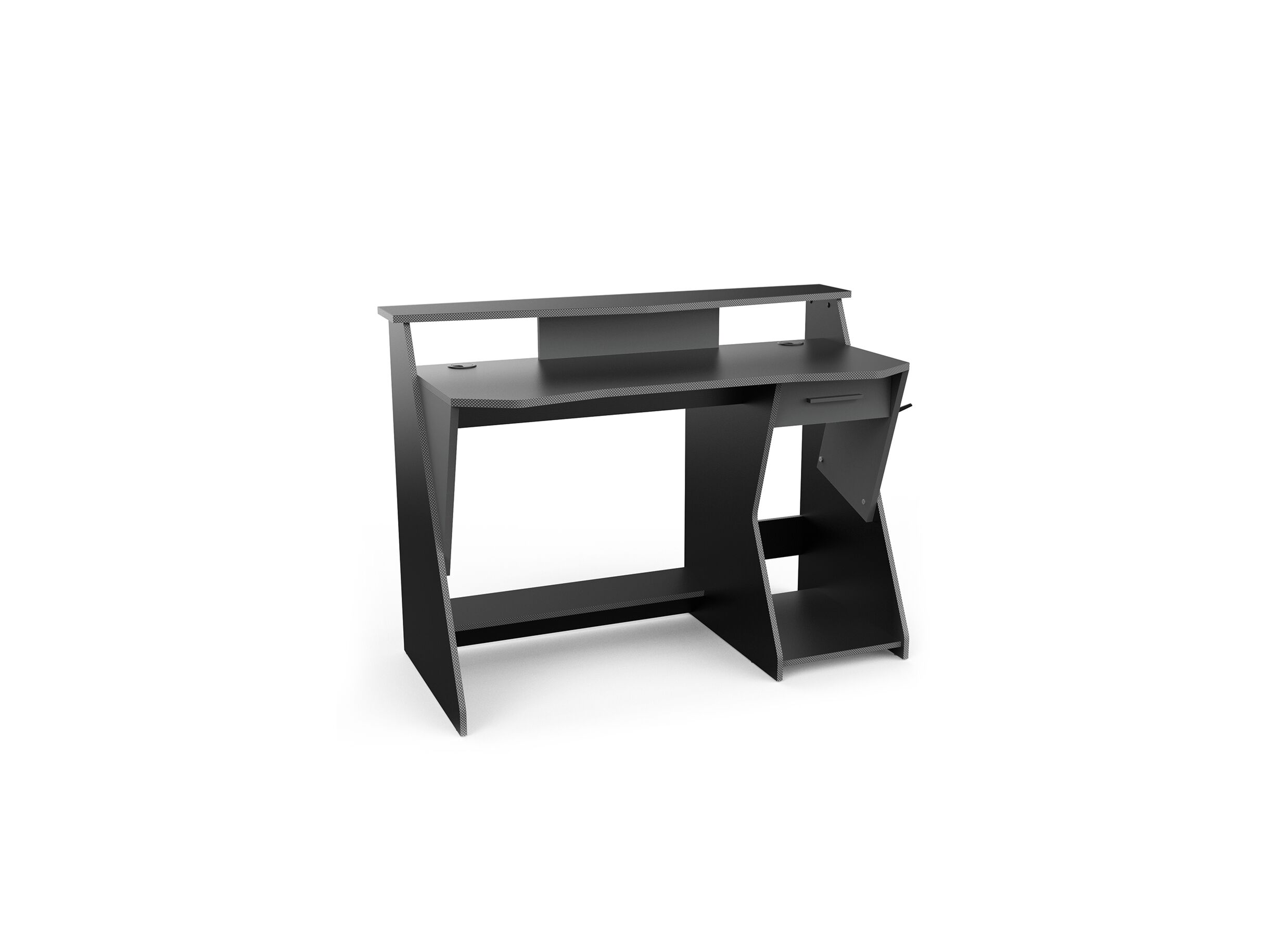 Gamingbureau Skin 124x60cm - melamine - zwart & grijs
