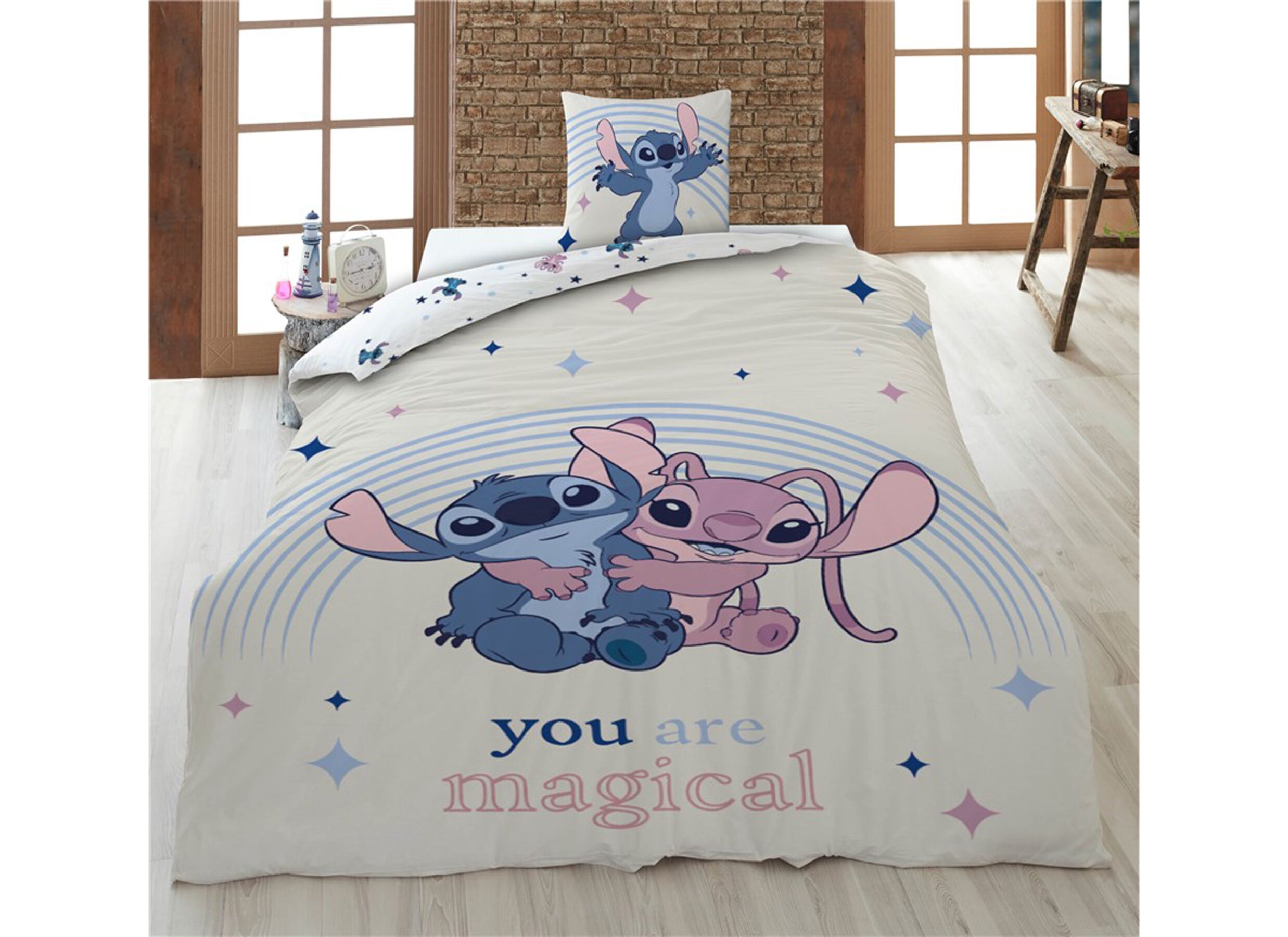 Aperçu - Housse de couette Stitch 140x200cm - polycoton - beige