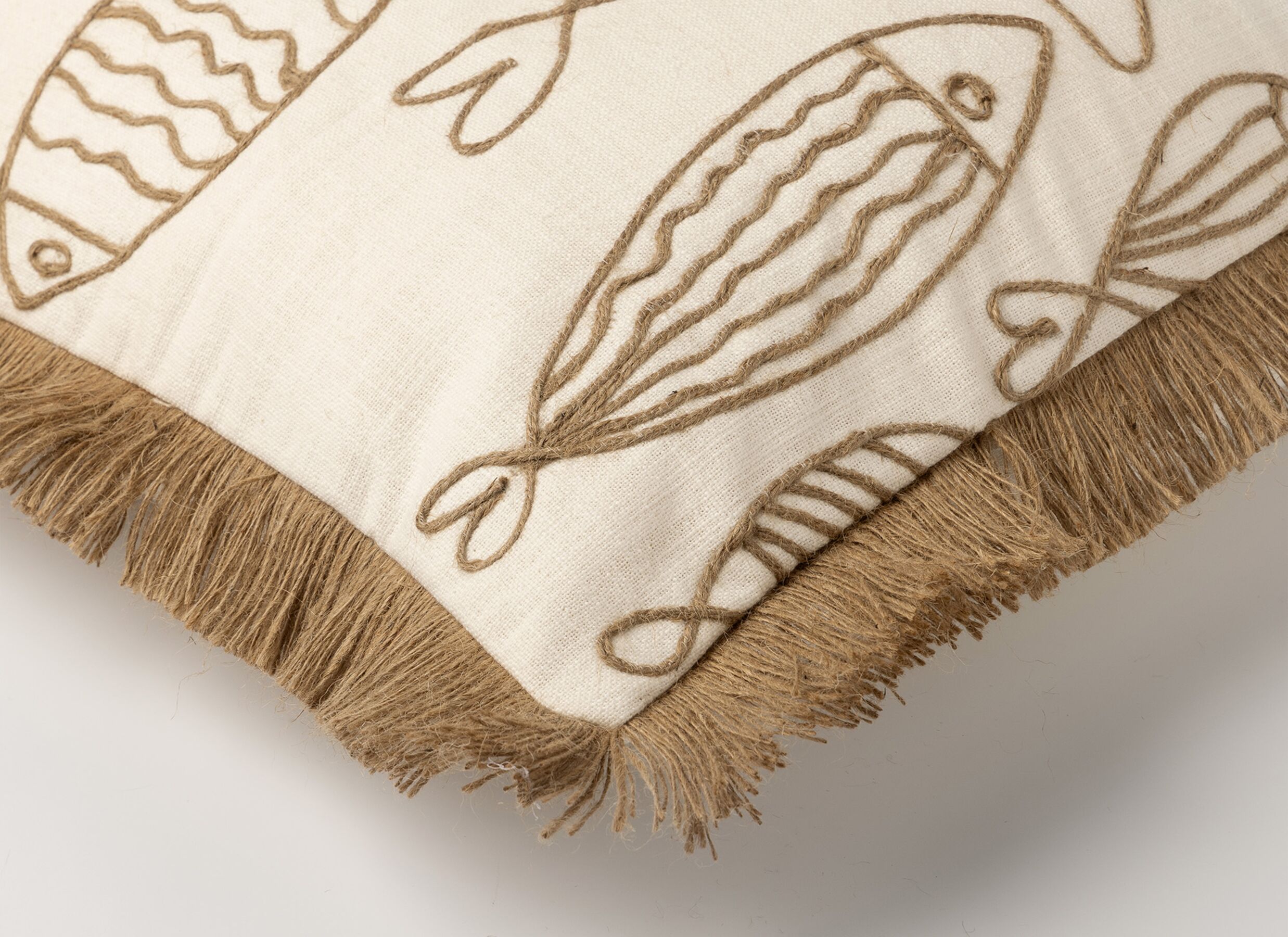 Detail - Coussin Nemo 45x45cm - coton & jute - snow white