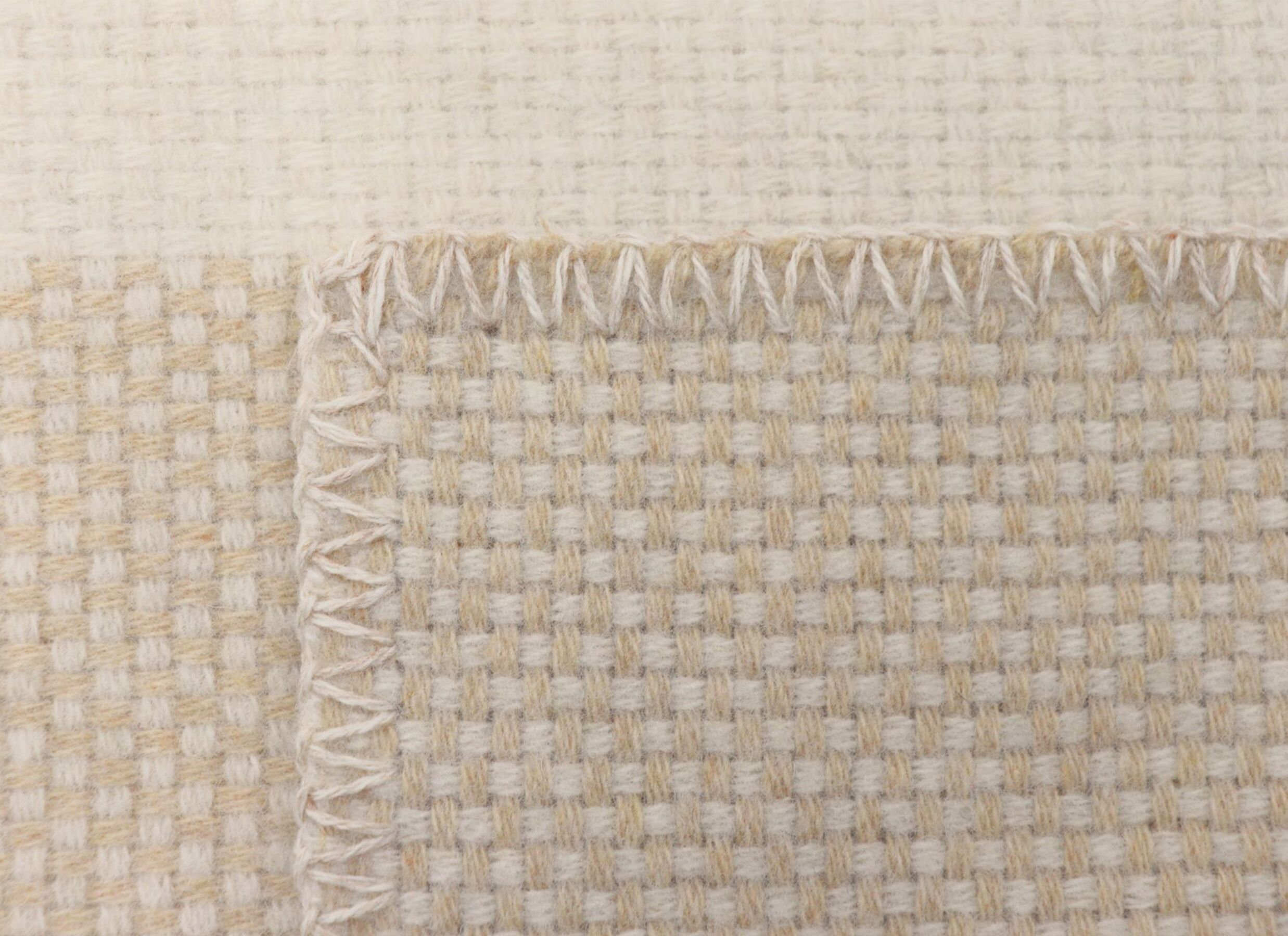 Detailfoto - Plaid Crossweft Beige 150x200cm - wol - beige
