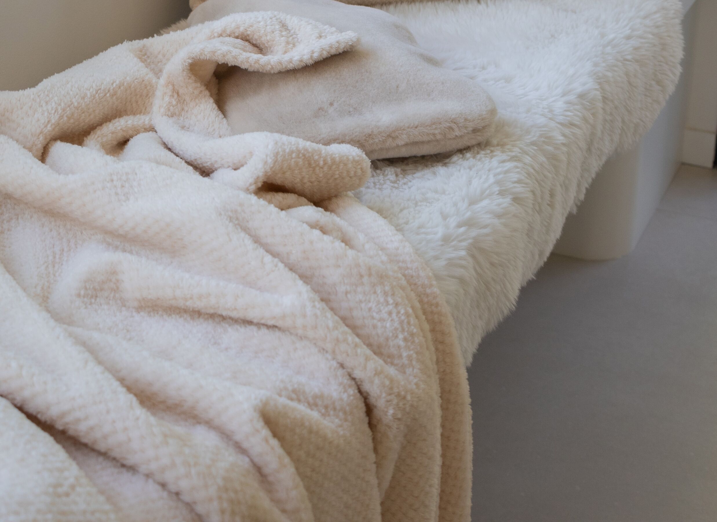 Foto ambiance - Plaid Pippa 150x200cm - flanelle - ivoire