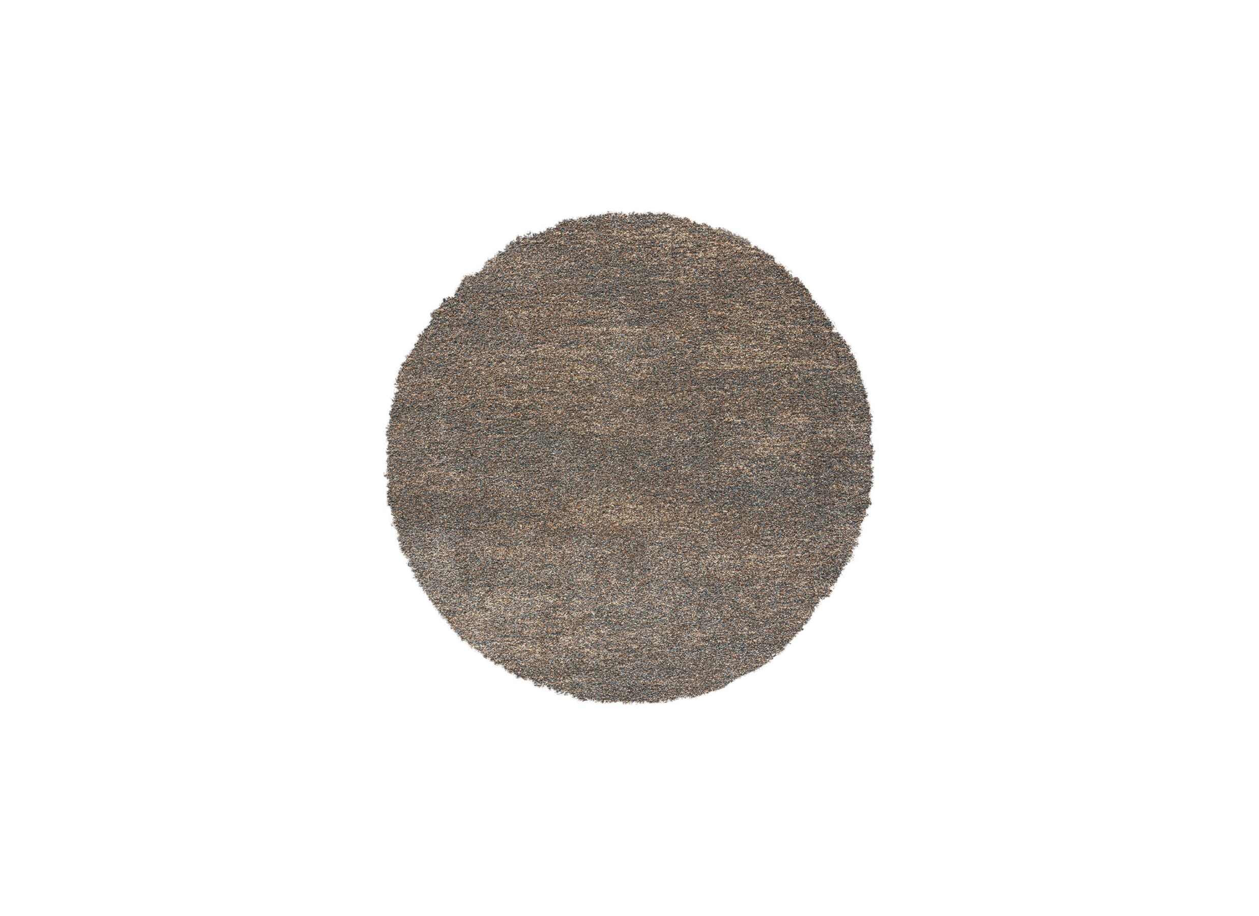 Tapis rond Medusa Ø120cm poils longs gris brun - Tapis rond Medusa Ø120cm - polyester - gris/marron