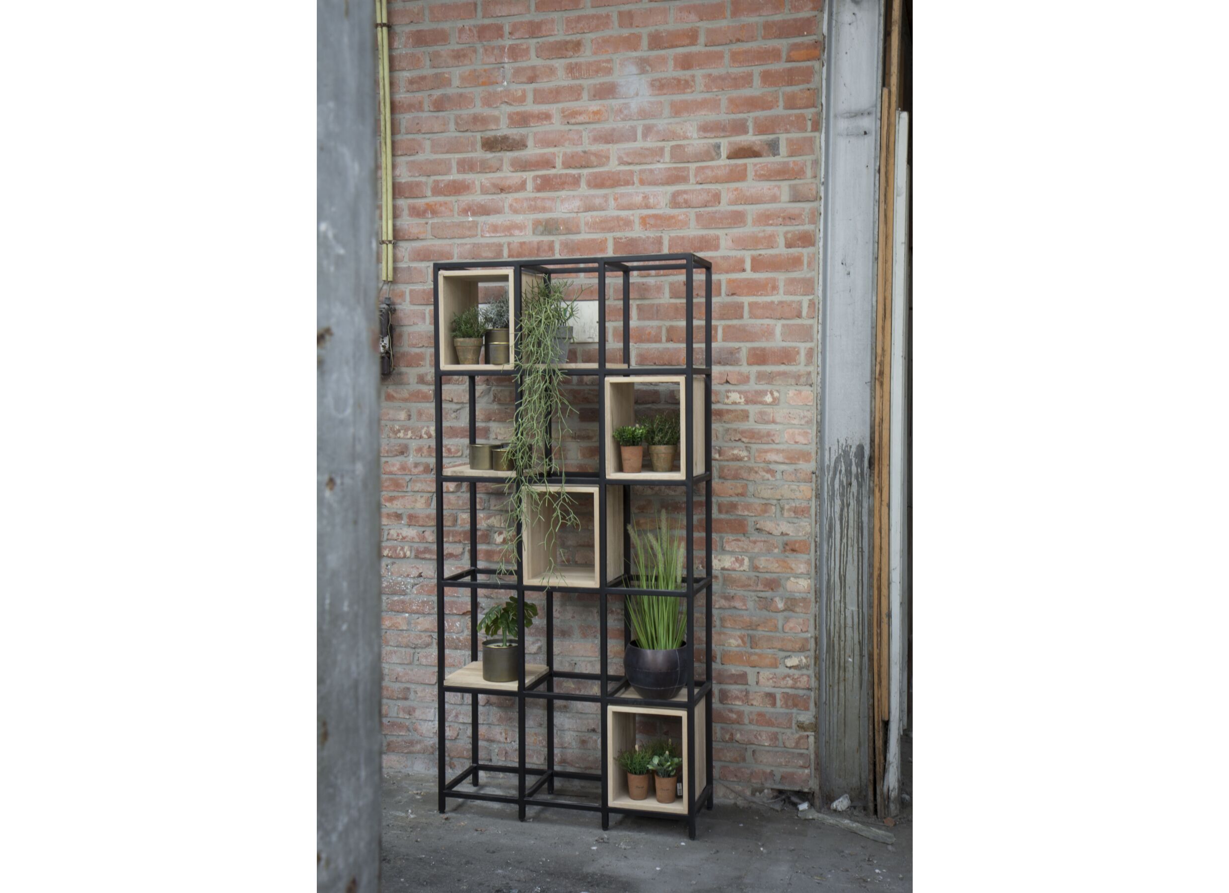 Sfeerfoto - Wandrek Amulet 92x32x192,5cm - eik massief/metaal - naturel