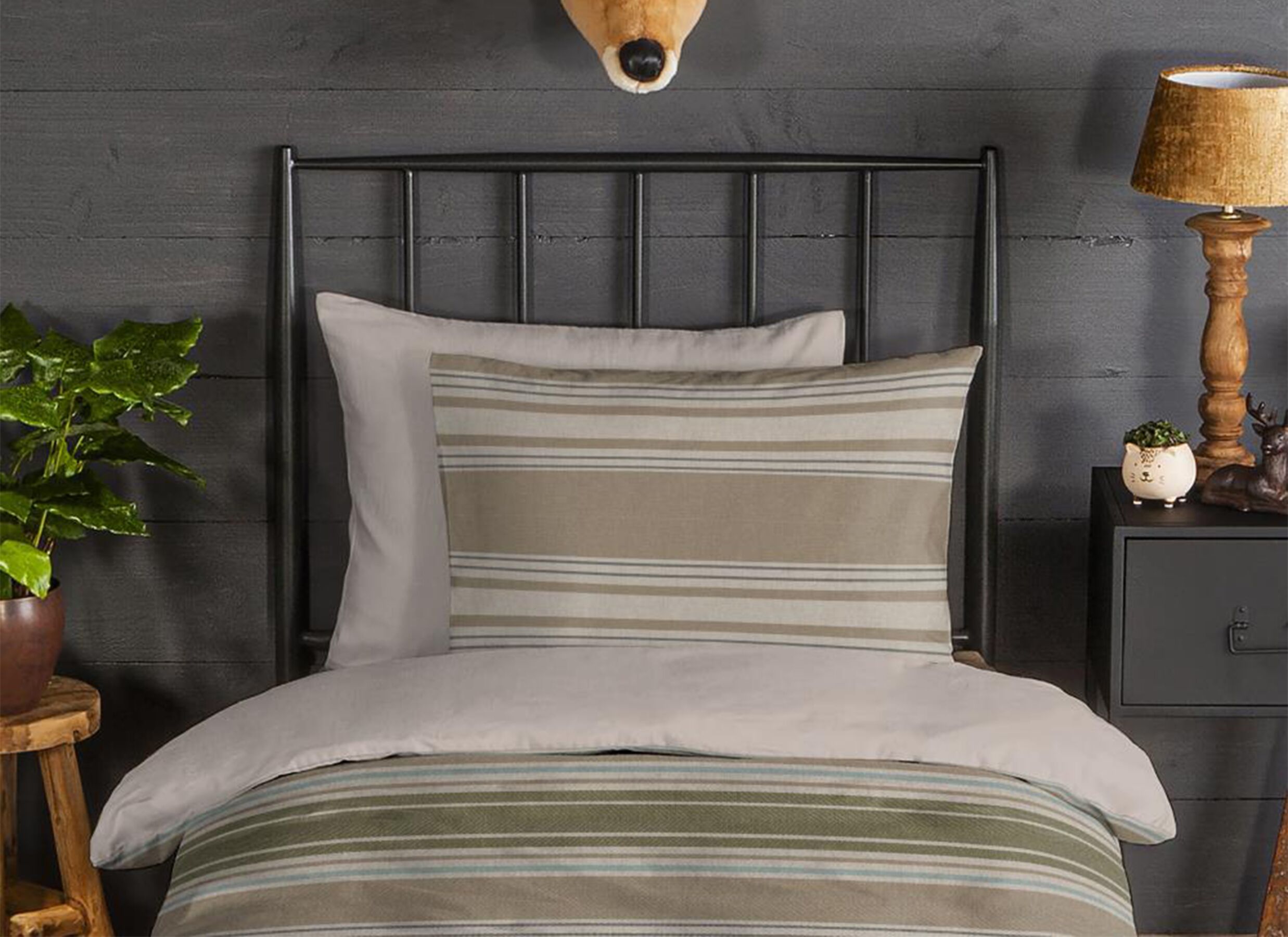Foto ambiance - Housse de couette Oxford 140x220cm - flanelle - écru