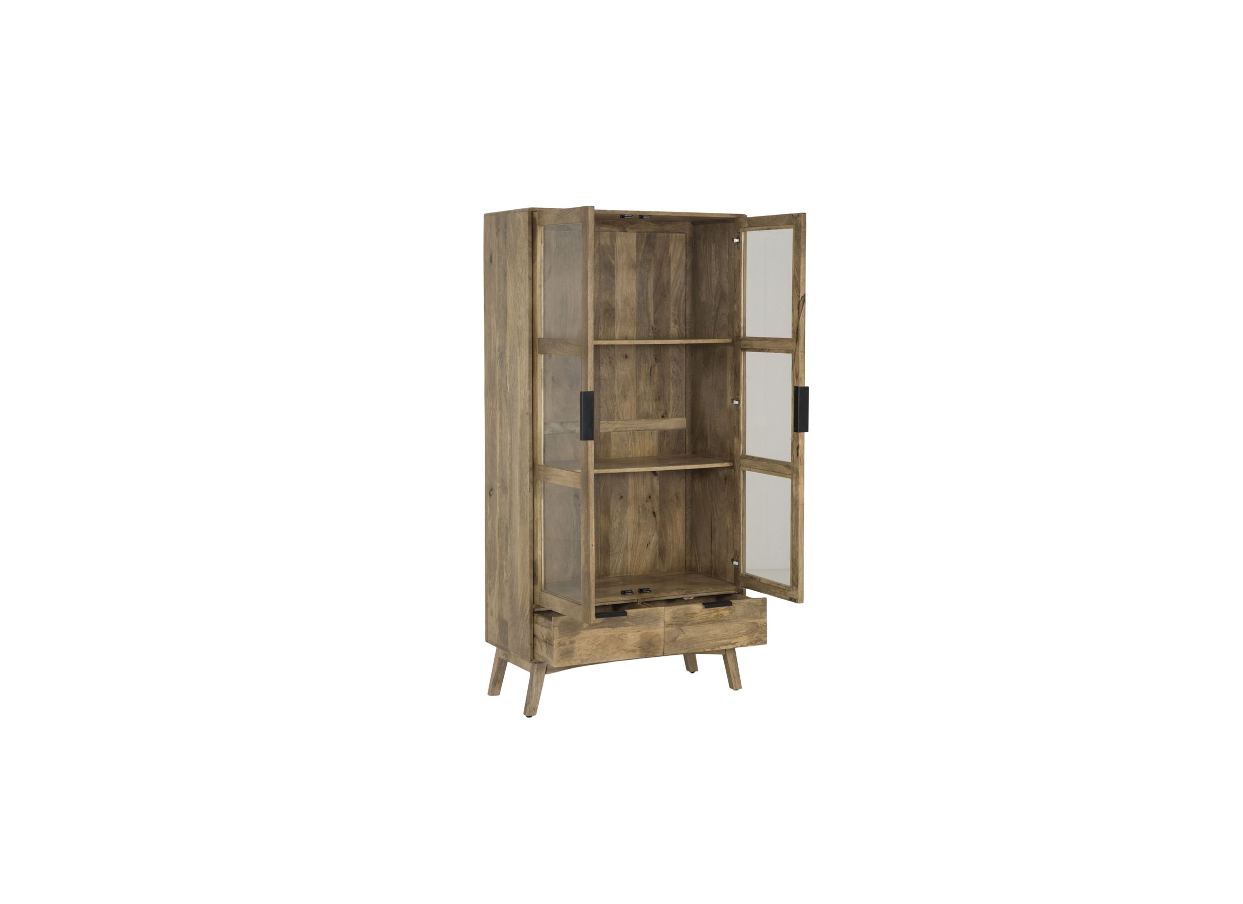 Indeling - Vitrinekast Tribe 100cm - mango massief - naturel