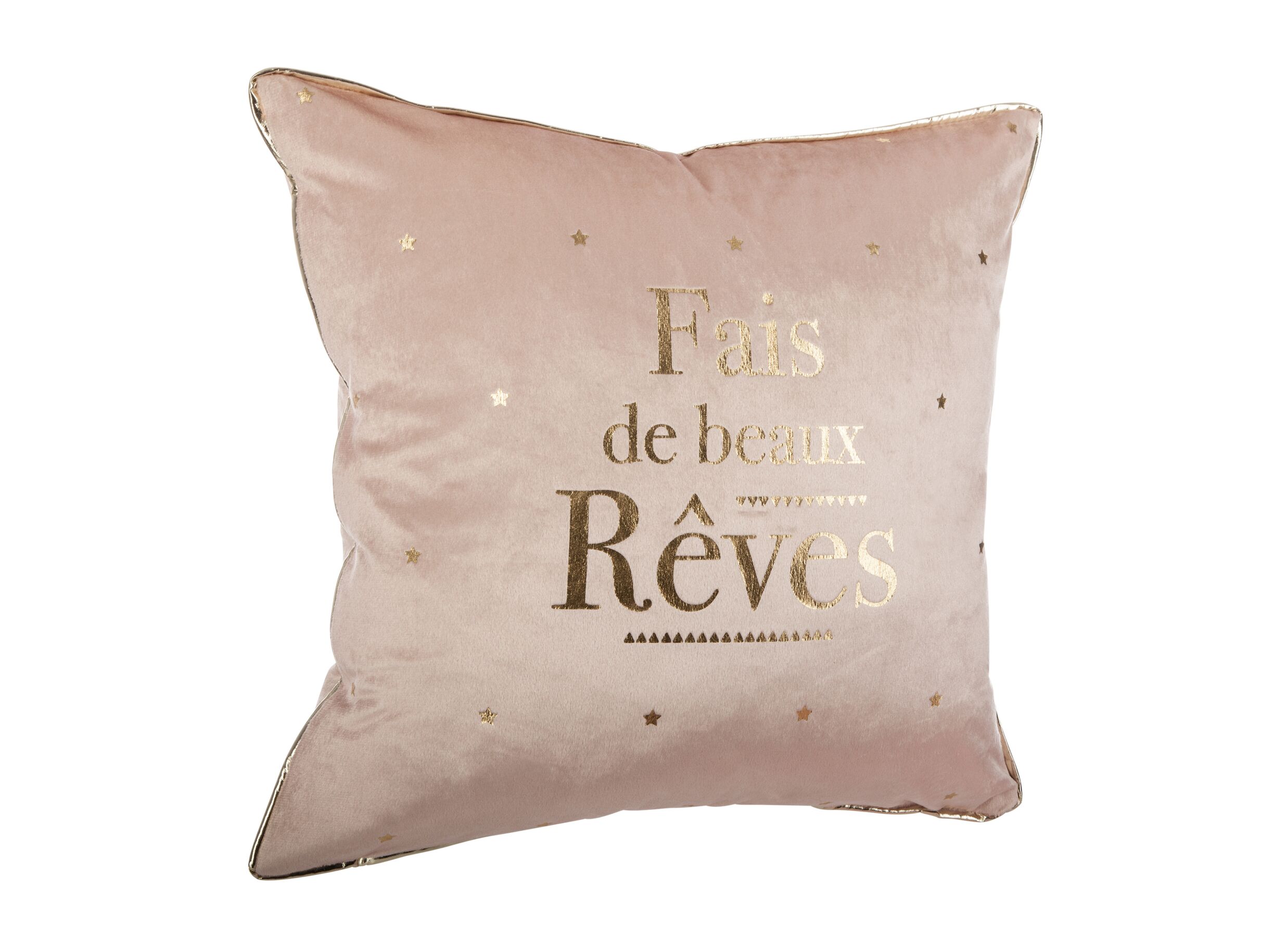 Kussen Rêves 40x40cm - stof - roze goud