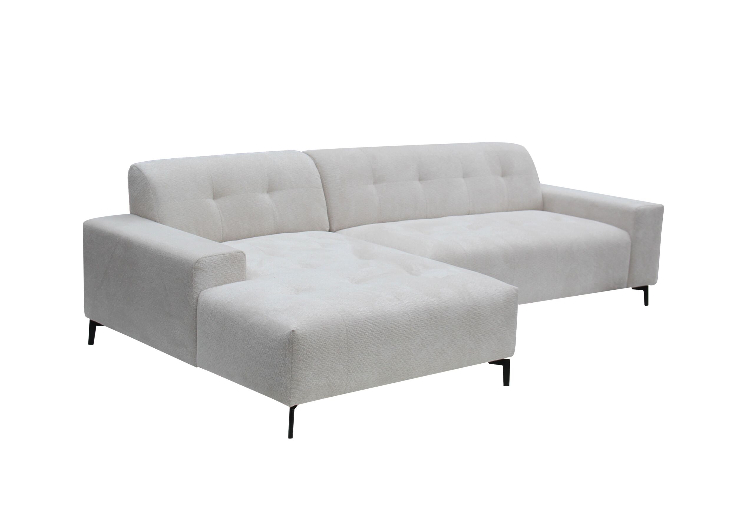 Aperçu - Canapé d'angle Elva 292x152cm - tissu - greige