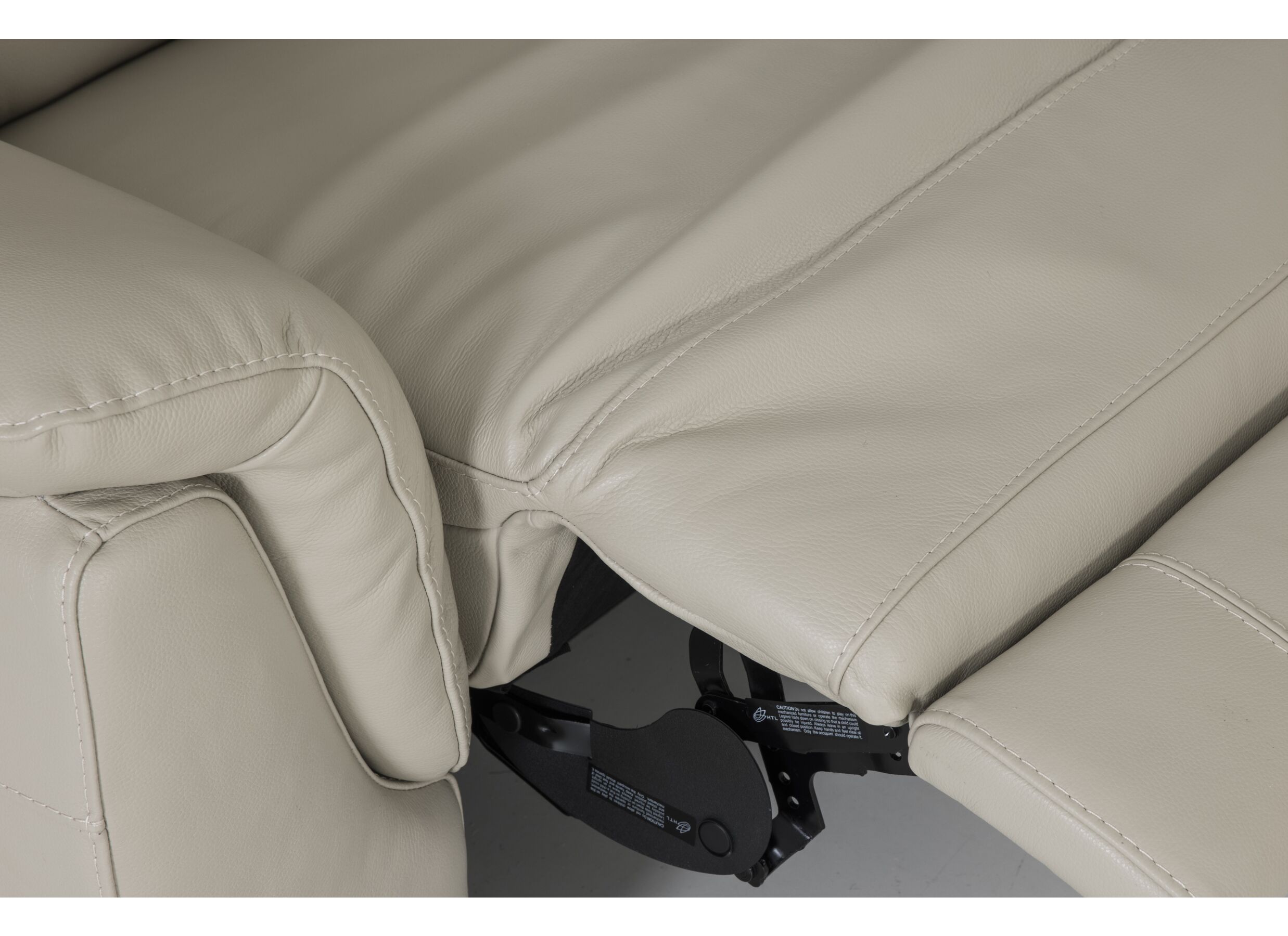 Hoeksalon May 289x321cm - leder - grijs beige met relax en middenarmsteun