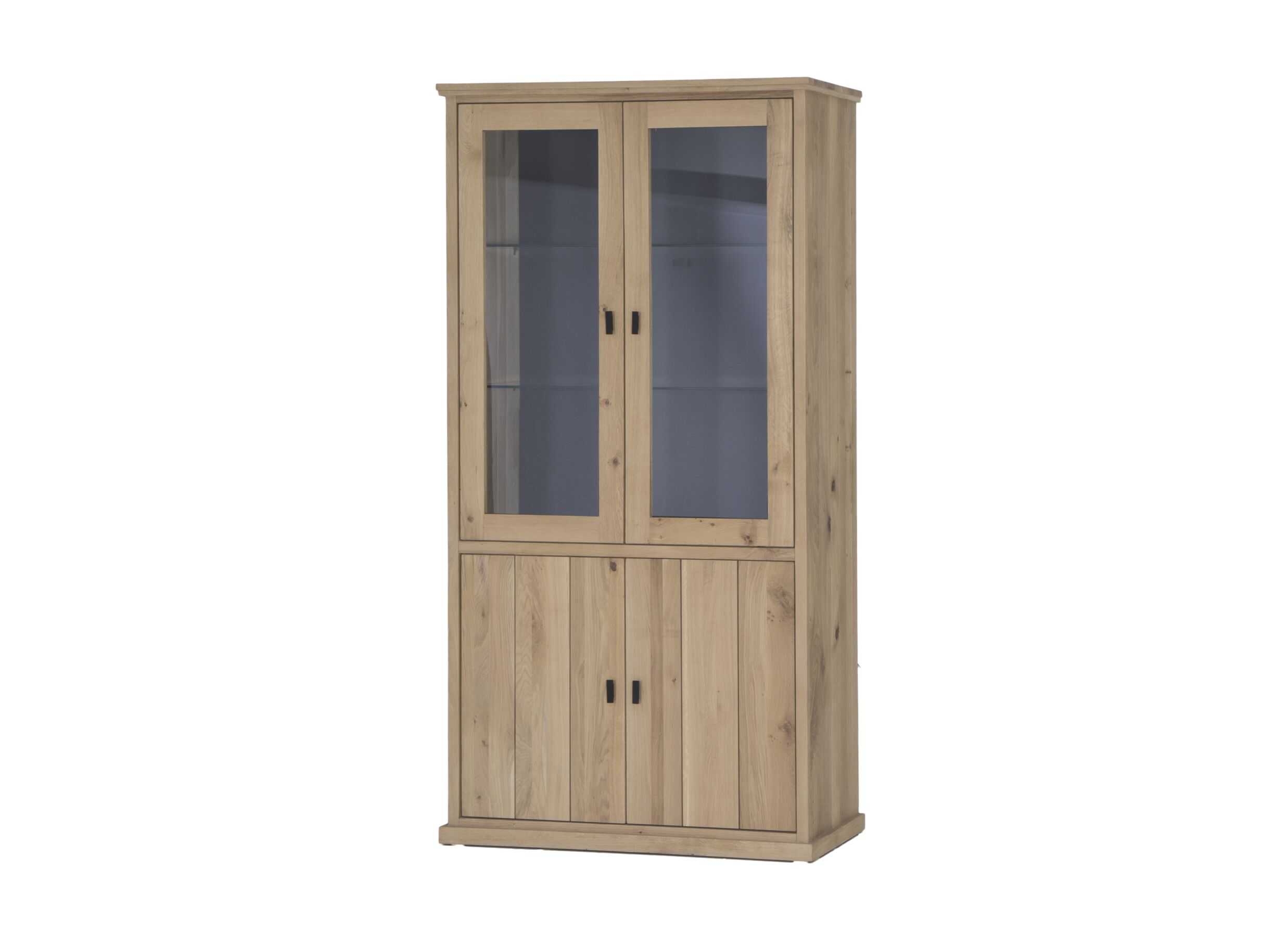 Vitrine Grimaldi 120cm - chêne massif - naturel