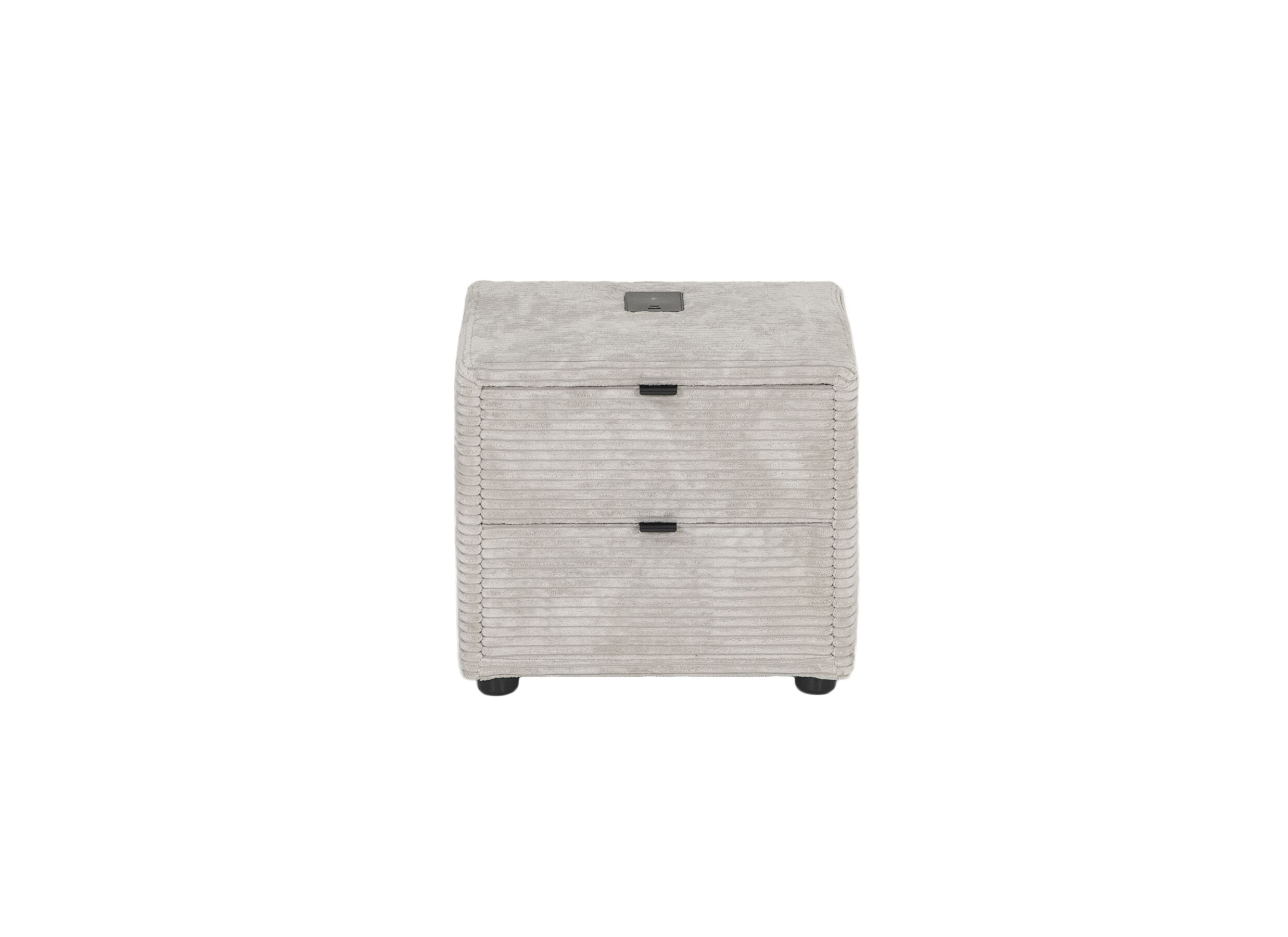 Aperçu - Table de chevet Lara 44x44x39cm - polyester - gris clair
