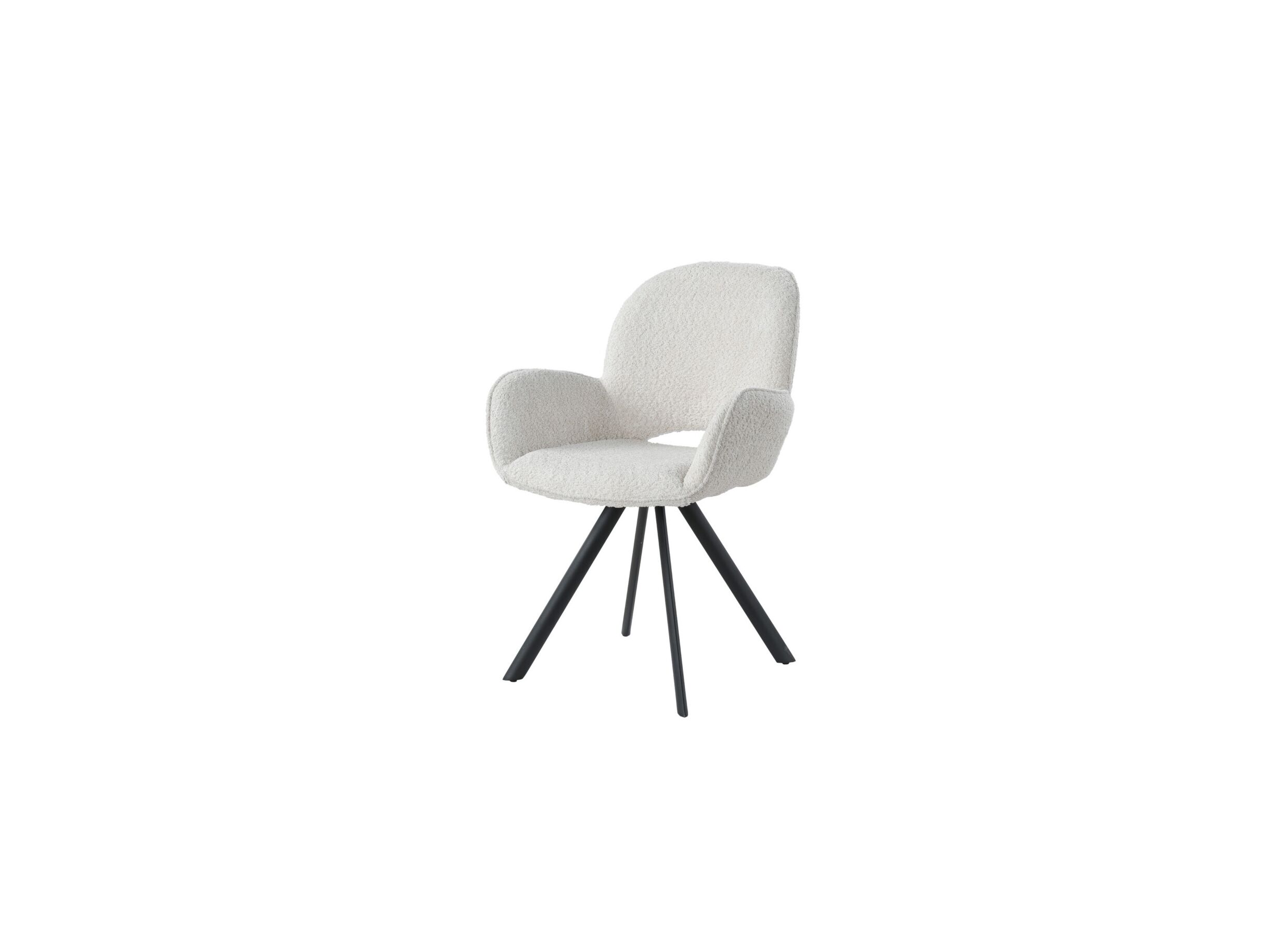 Plus Important - Chaise pivotante Adrian 60x58x86cm - polyester - blanc