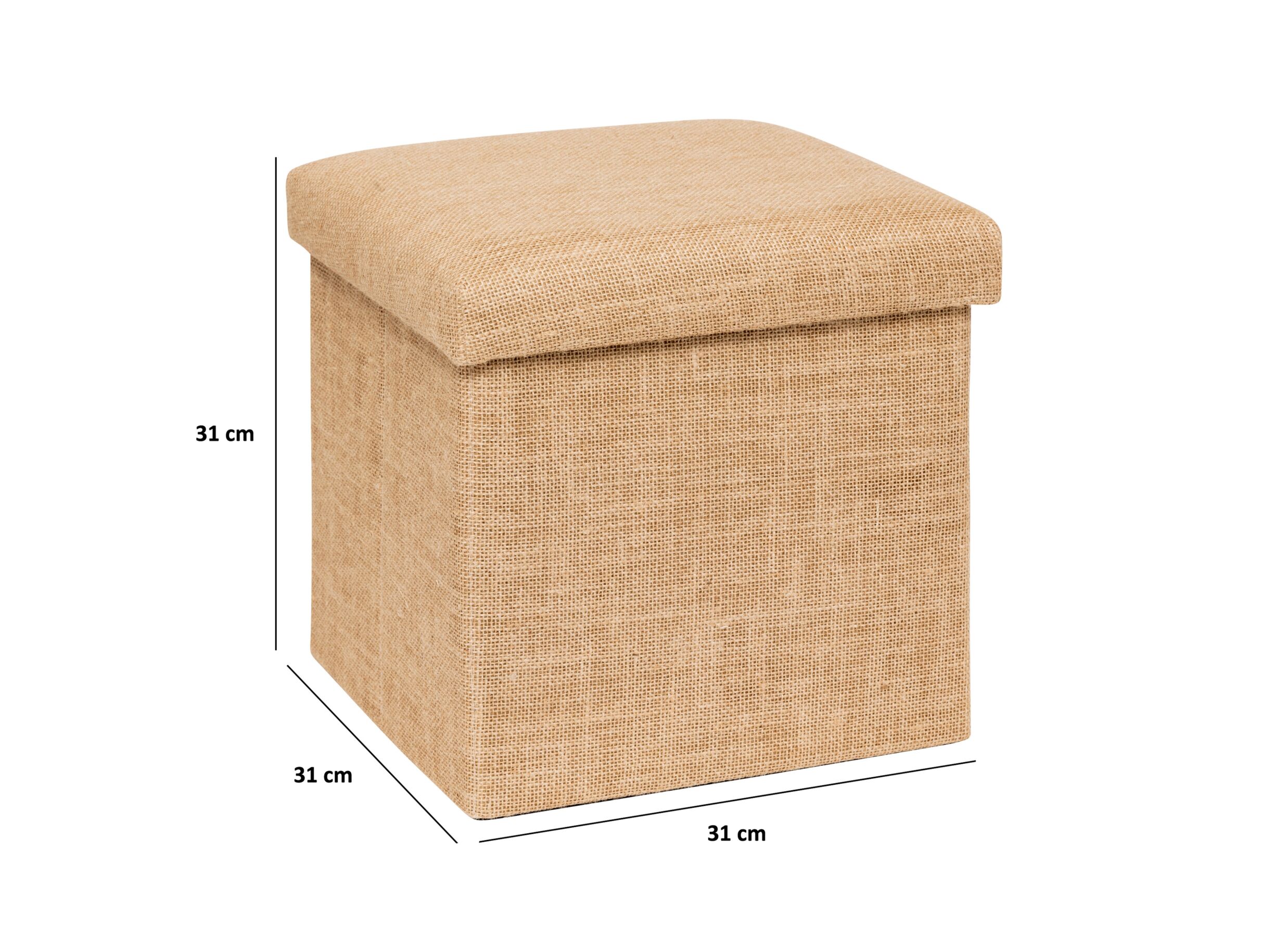 Dimensions - Pouf Pliable 31x31x31cm - jute - naturel