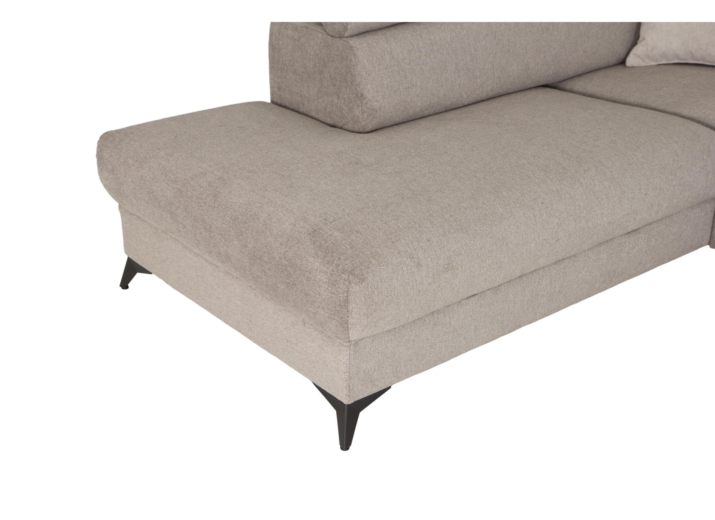 Detailfoto - Hoeksalon Boca 284x234cm - stof - grijs beige met relax