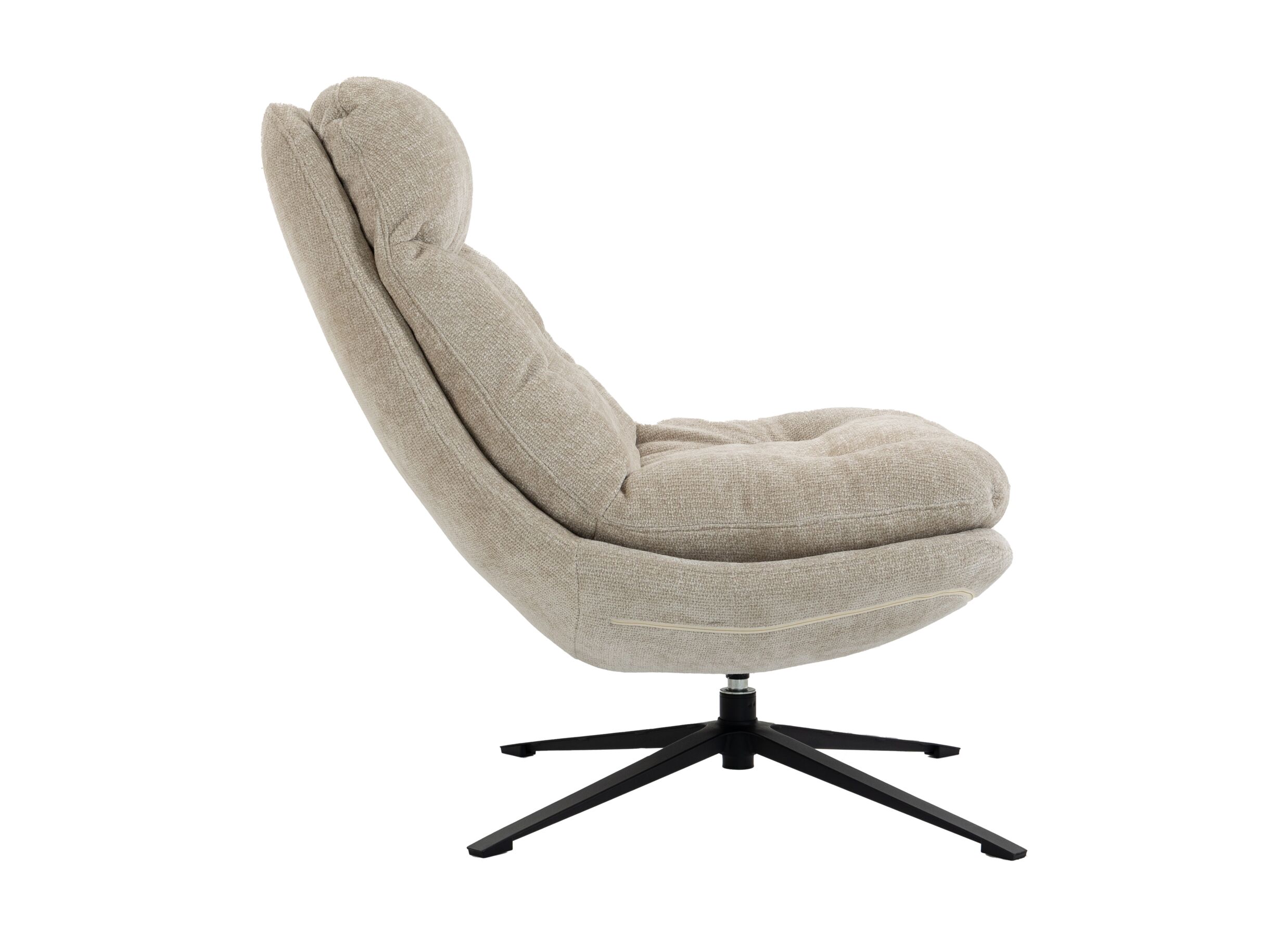 Overzichtsfoto - Draaifauteuil Nouka 81x96x98cm - stof - beige