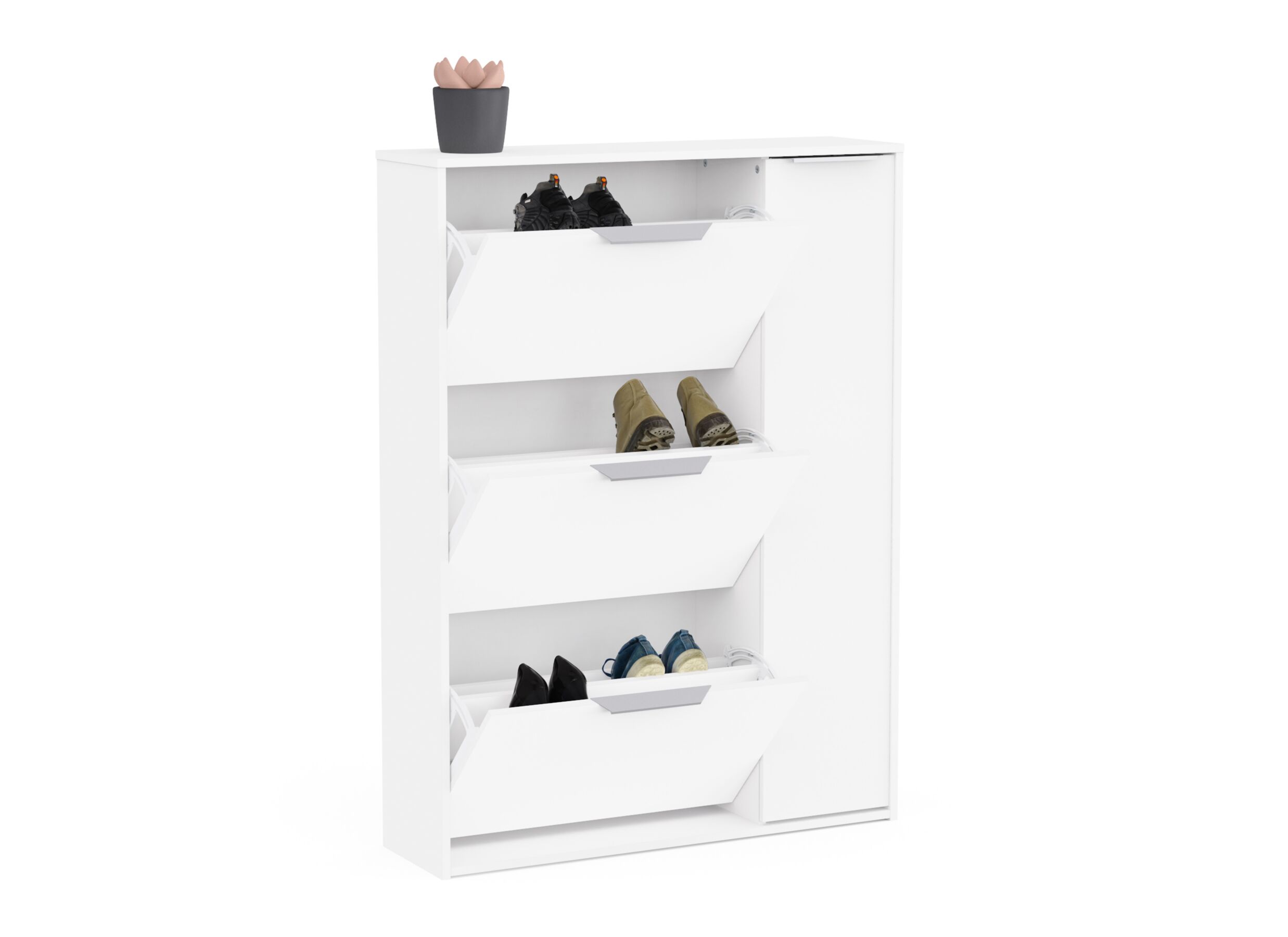 Disposition - Armoire à chaussures Ghost 91x26x123cm - décor - blanc