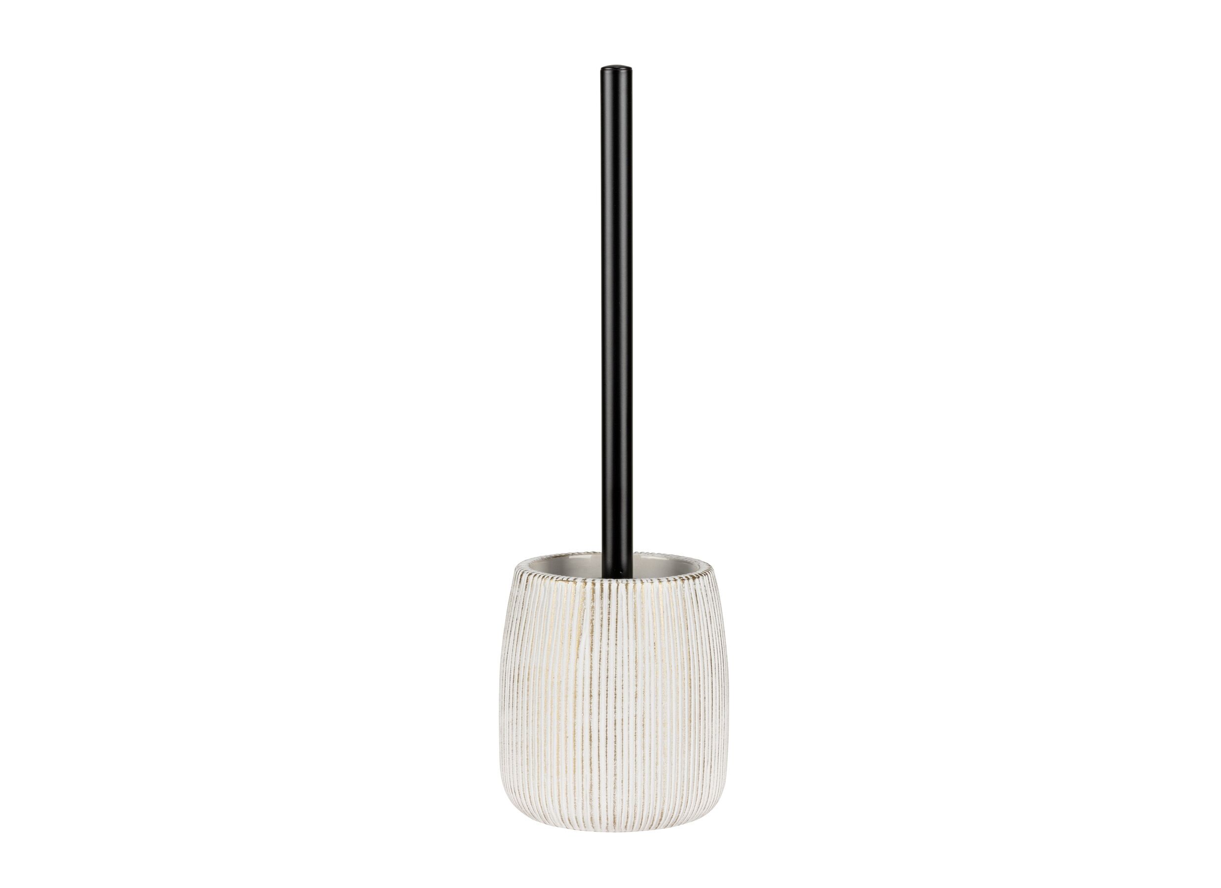 Wc-borstel Pascoli Ø12x38cm - keramiek - wit & goud - Brosse wc Pascoli Ø12x38cm - céramique - blanc & doré