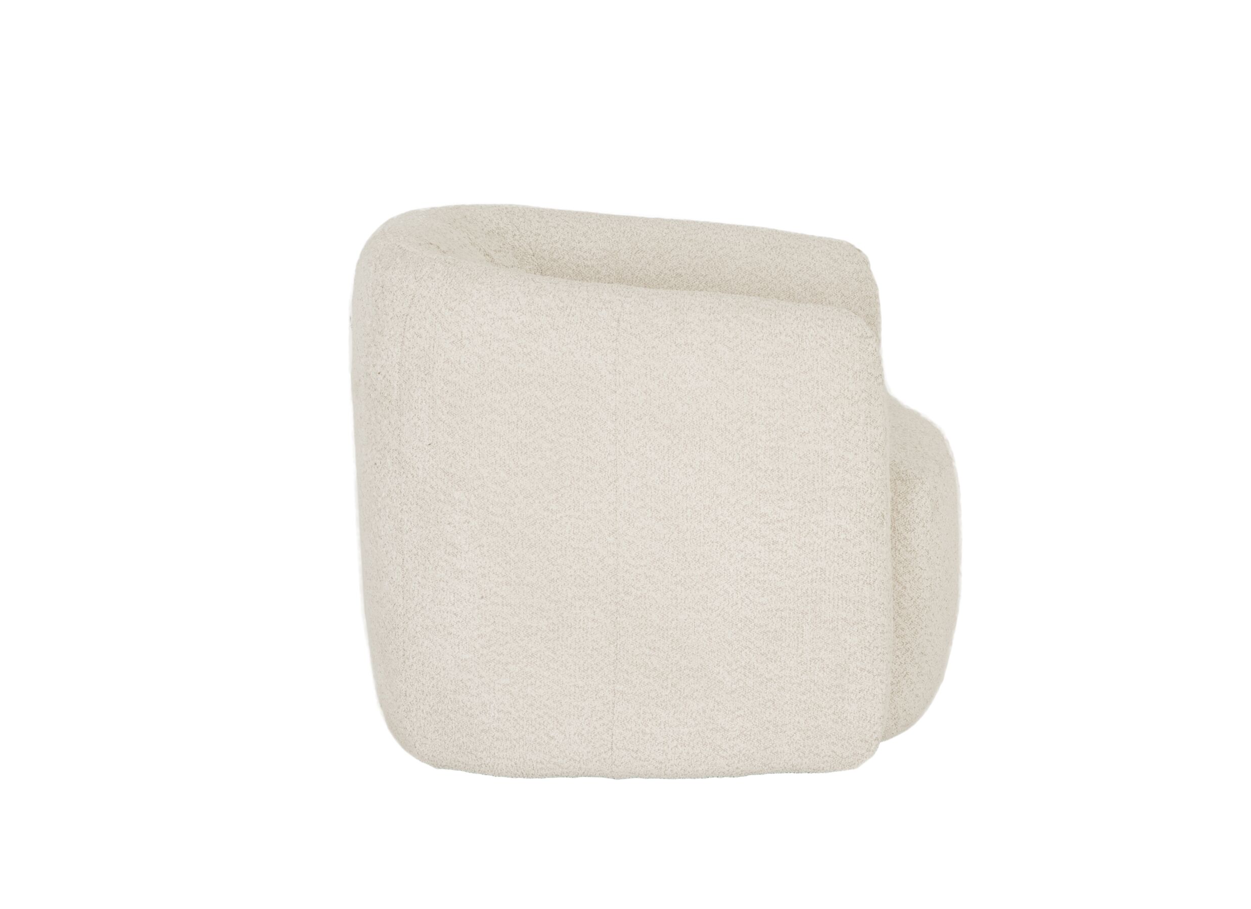 Fauteuil pivotant Alken 87x87x77cm - bouclé - beige