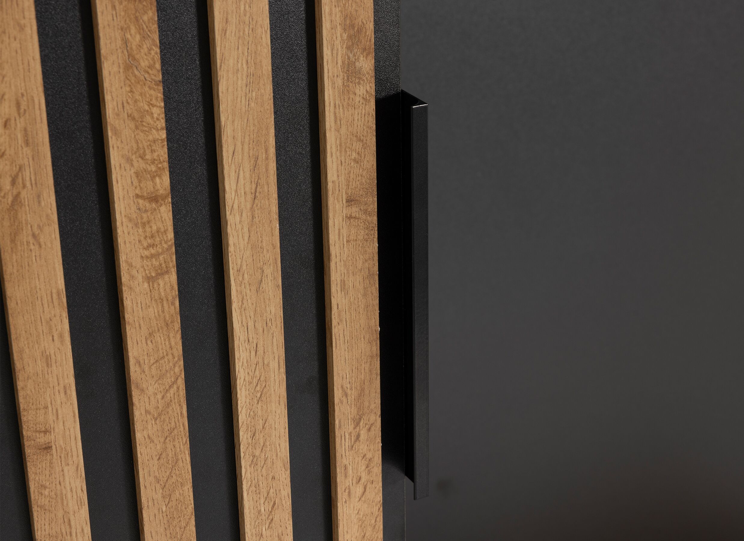 Detail - Meuble d'entrée Tamarisk 140cm - mélamine - wotan oak & noir