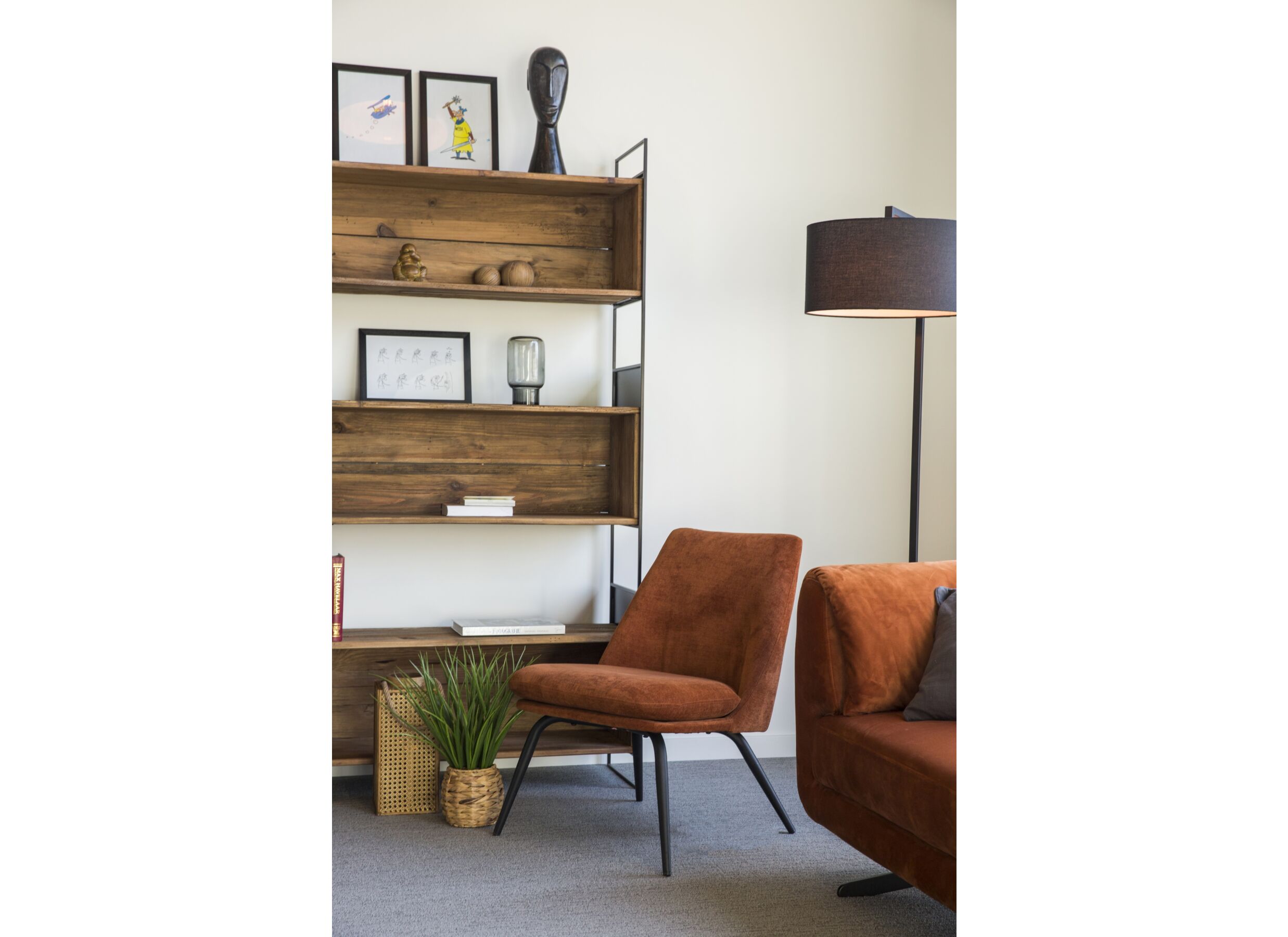 Fauteuil Yoyo 56x73x77cm - tissu - rouille