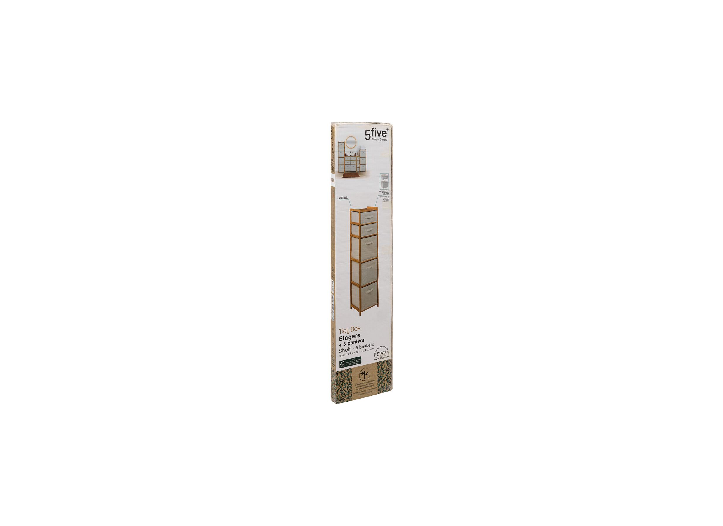 Ladekast Tidy 35x33x144,3cm - bamboe - naturel