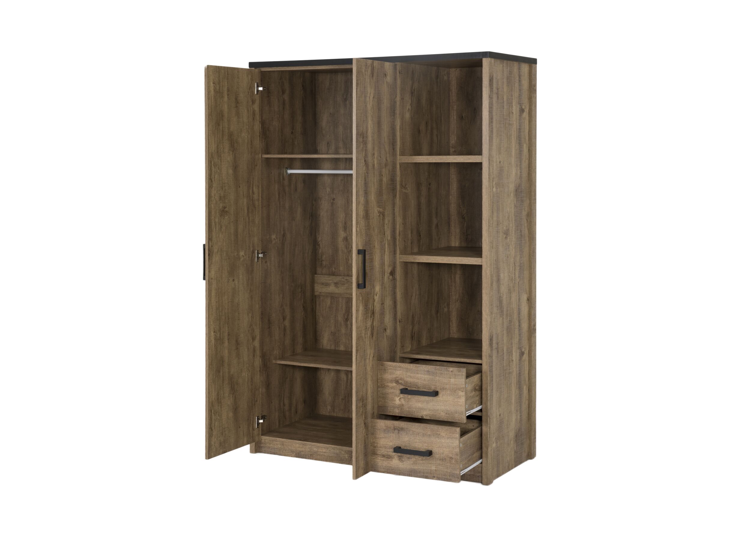 Garde-robe Esra 135cm - décor - industrial oak/black concrete