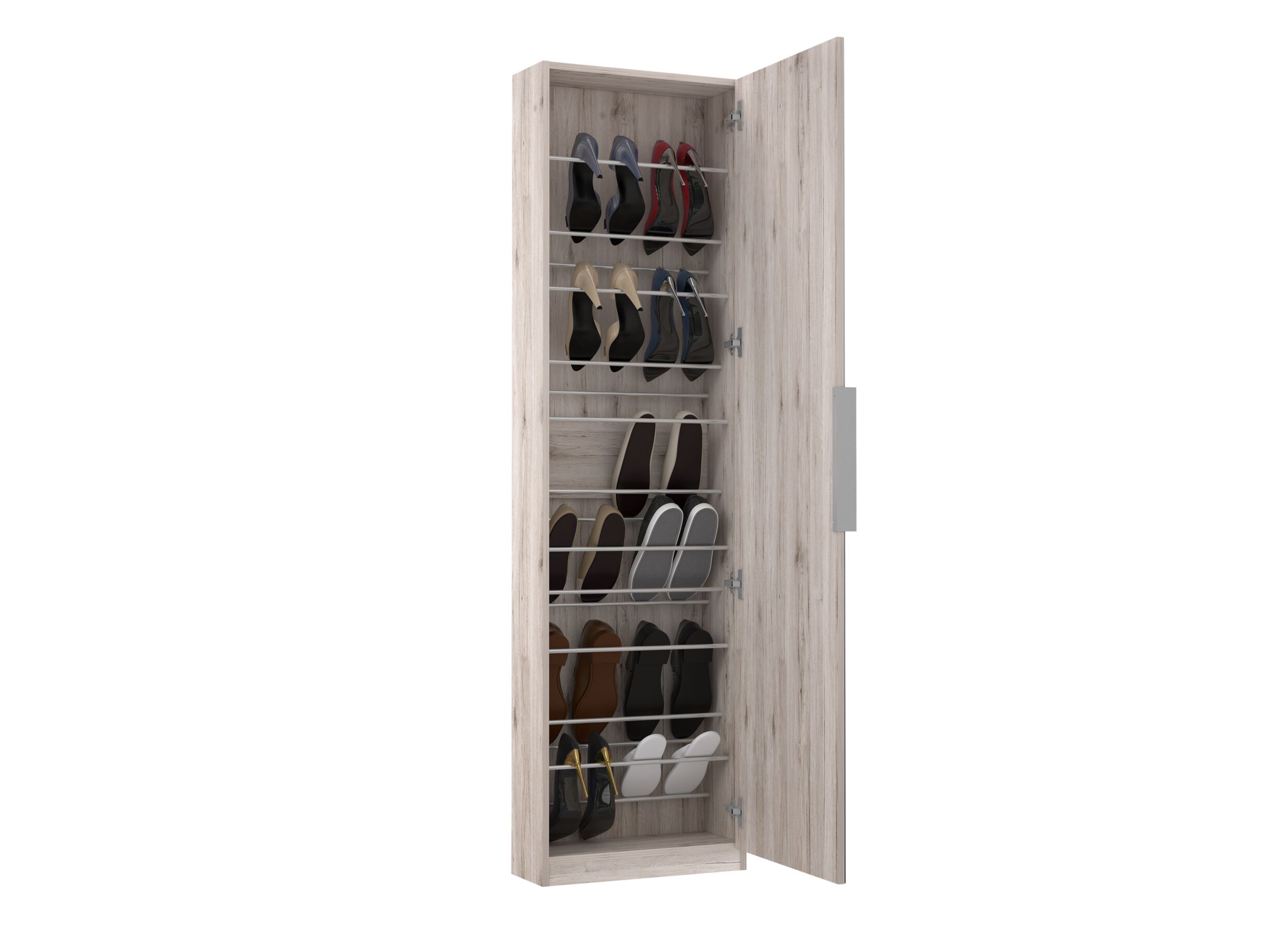 Indeling - Schoenenkast Calma 50x20x180cm - decor - zand eik