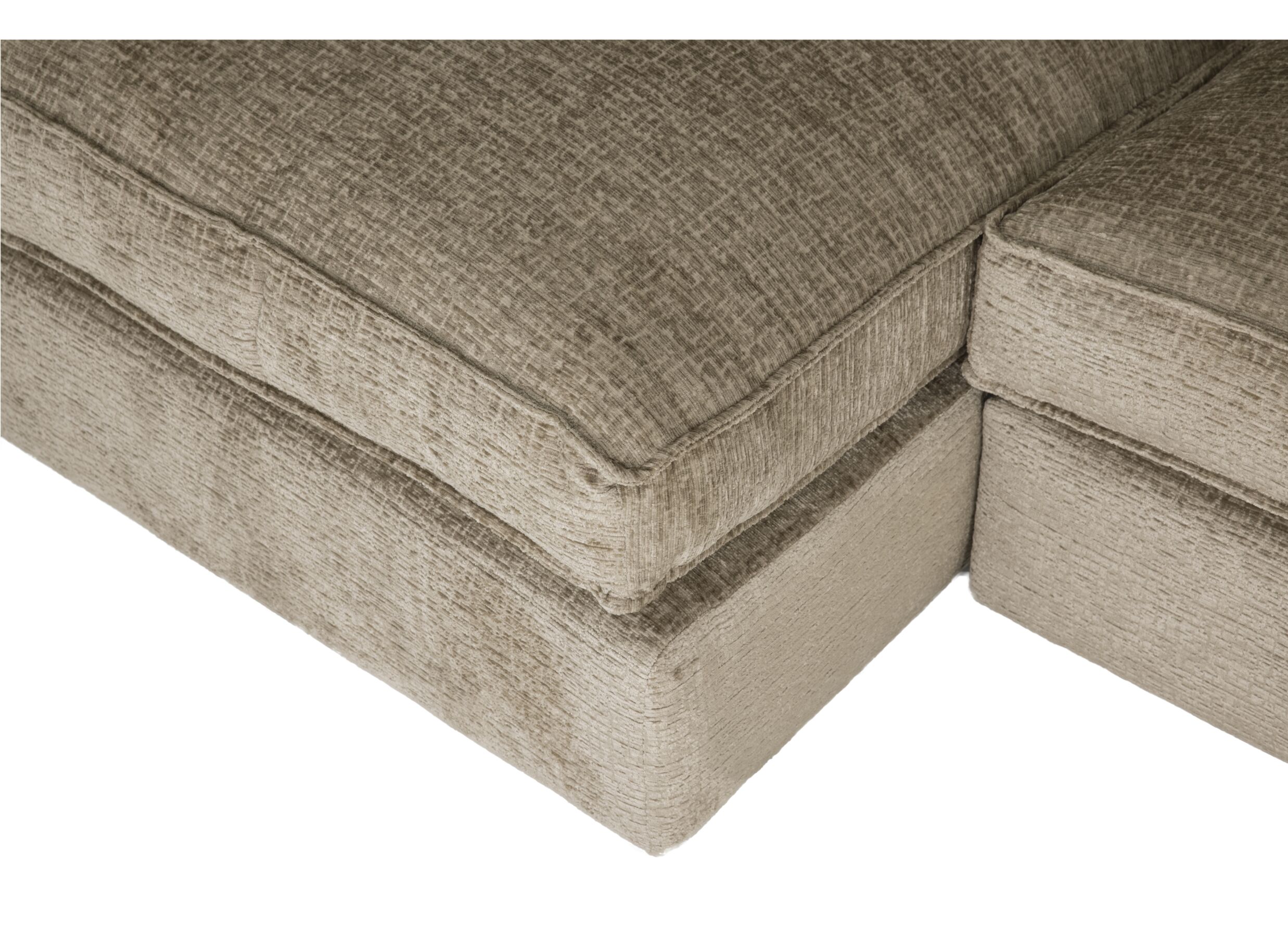 Canapé d'angle Castor 357x150cm - tissu - beige