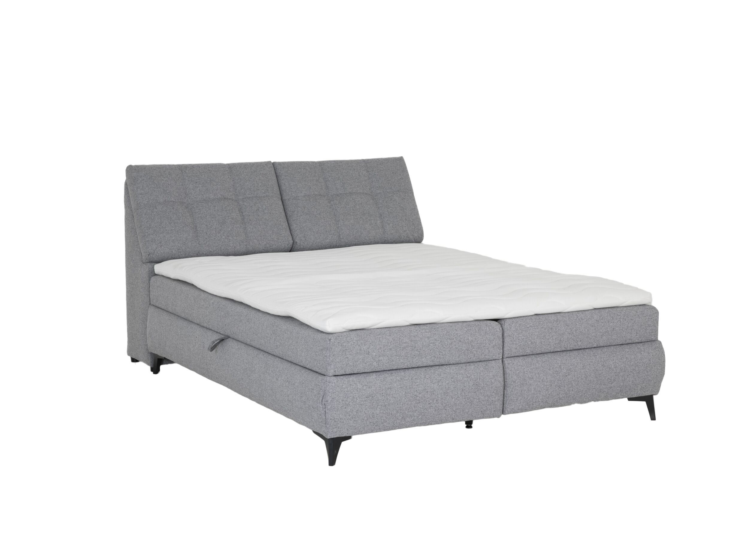 Lit box Atlantis 180x200cm avec rangement tissu gris