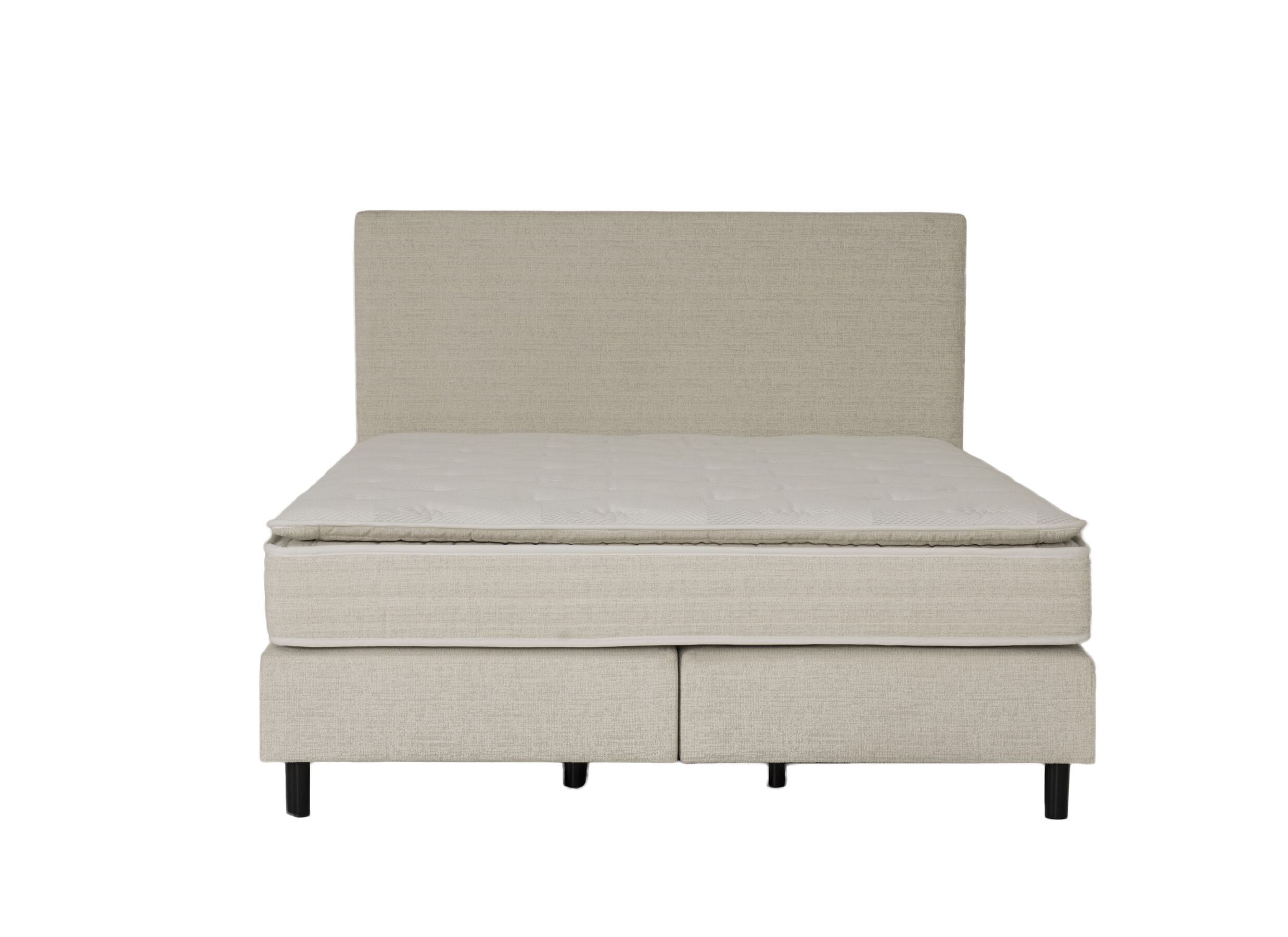 Overzichtsfoto - Boxspring Kingstyle 160x200cm - stof - beige met opbergruimte