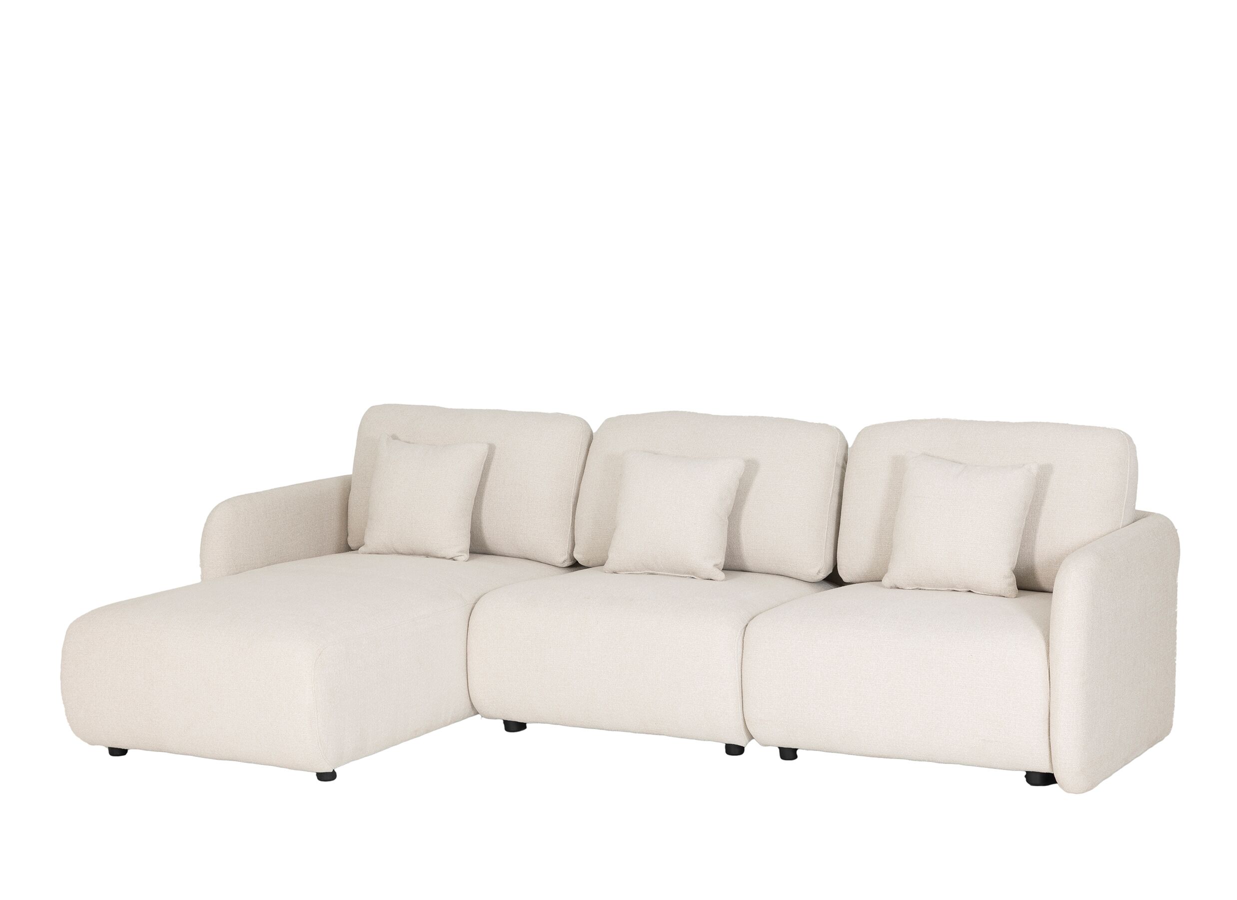Plus Important - Canapé d'angle Danae 282x168cm - tissu - beige