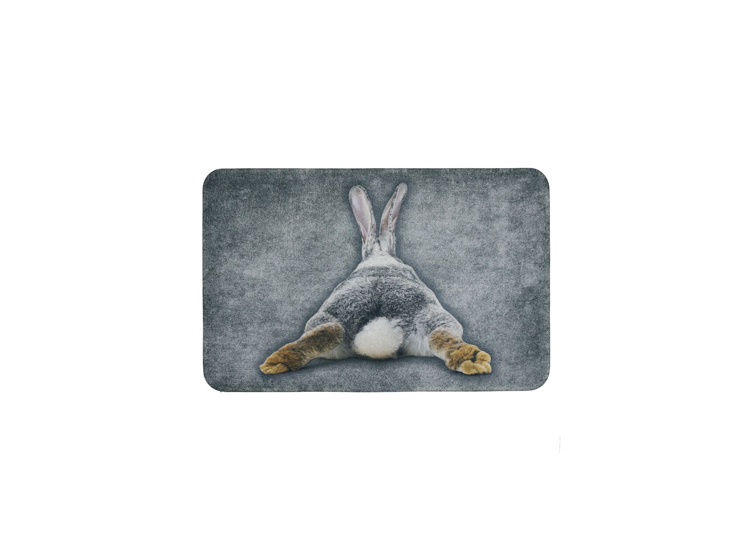 Paillasson Lapin 50x75cm - Paillasson Lapin 75x50cm polyester gris