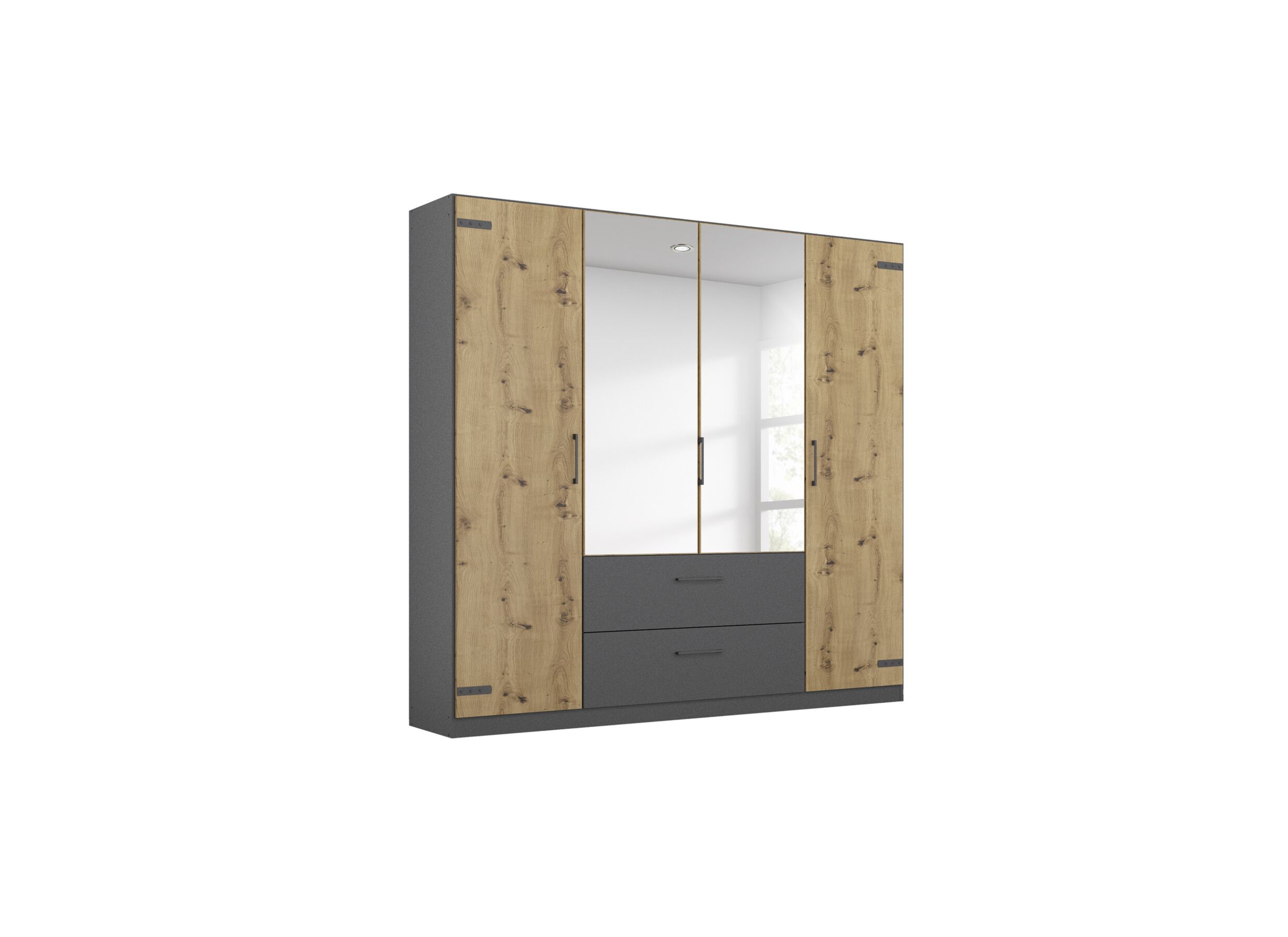Garde-robe Butte 181cm - Garde-robe Butte 181cm - décor - chêne artisanal/gris