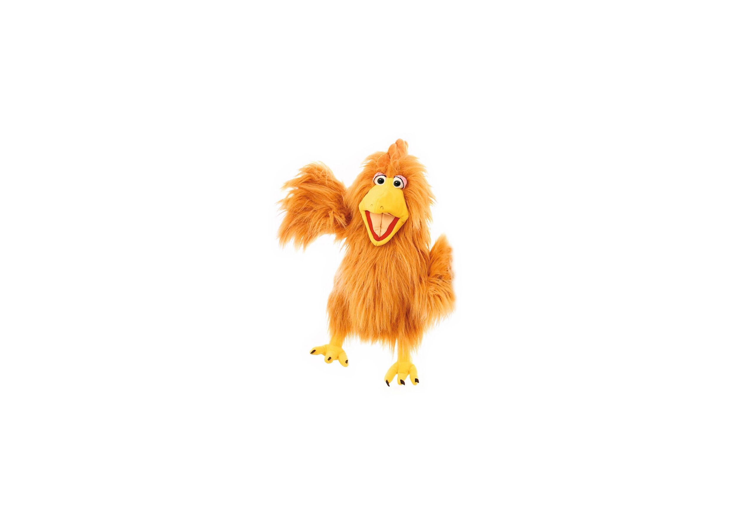 Handpop Herta de hen H60cm - polyester - oranje - Marionnette à main Herta le poulet H60cm - polyester - orange