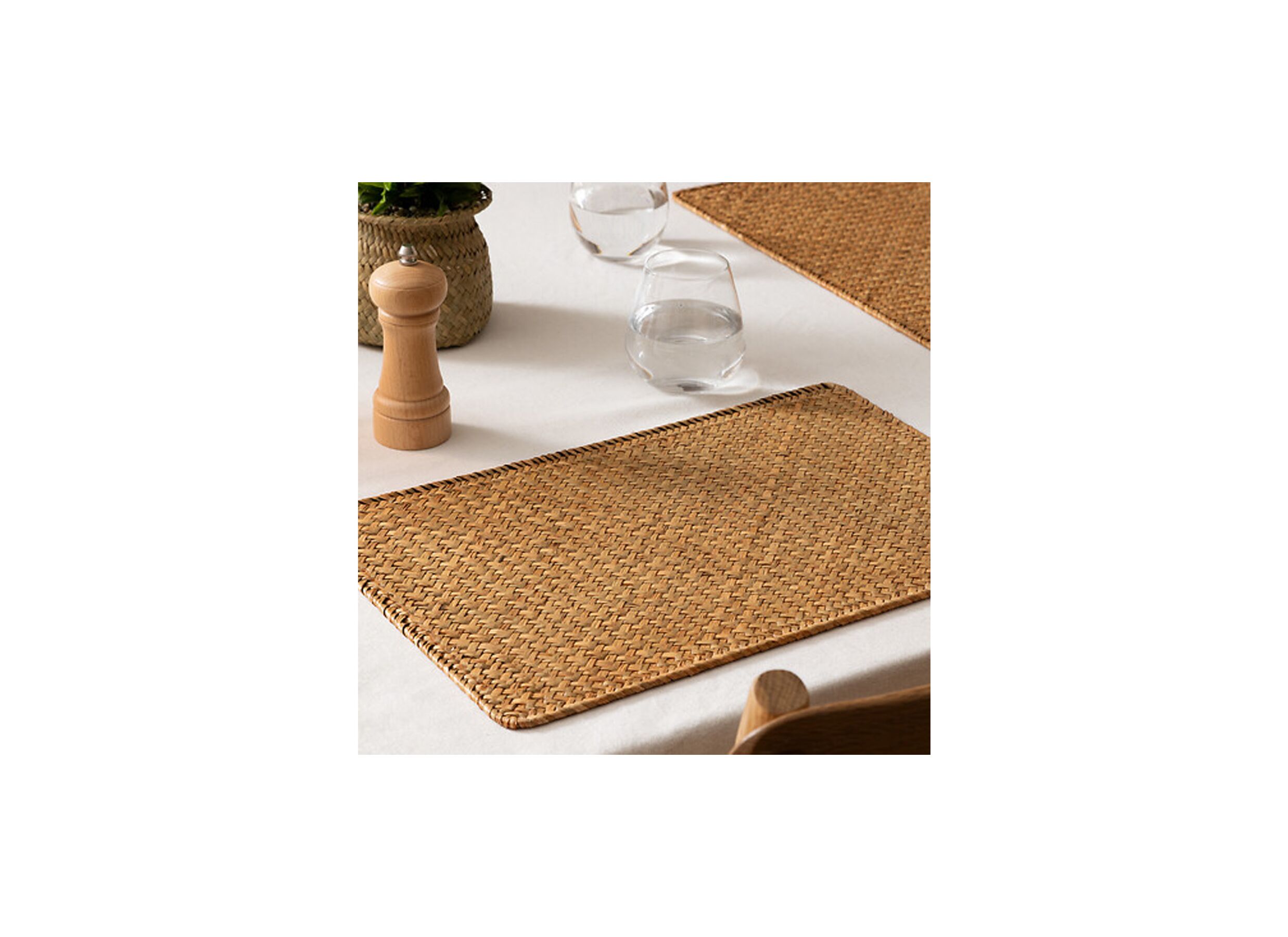 Foto ambiance - Set de table Jiling 45x30cm - roseau - naturel