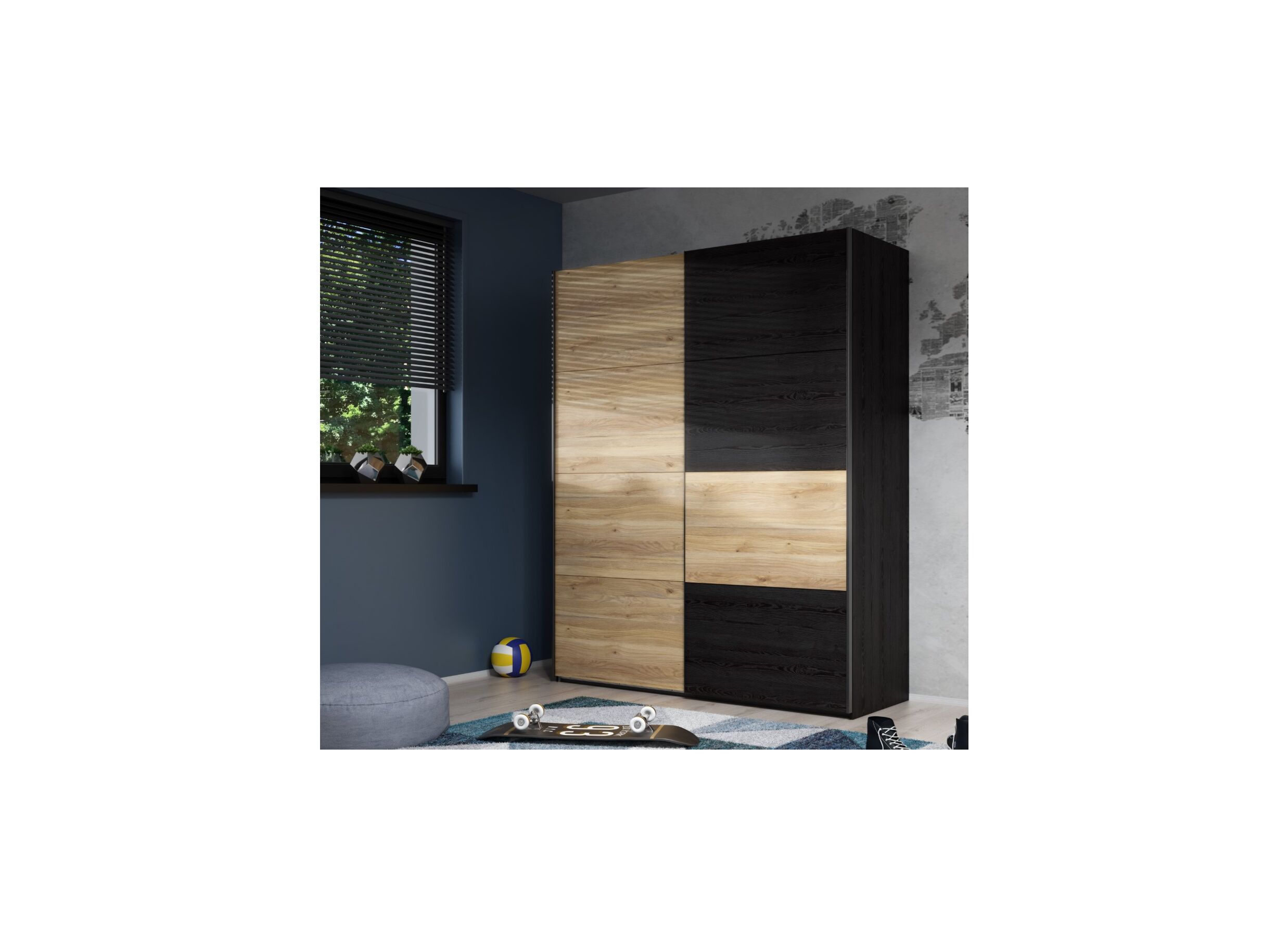 Armoire à portes coulissantes Lya 170cm - décor - cabezone oak/mauvella