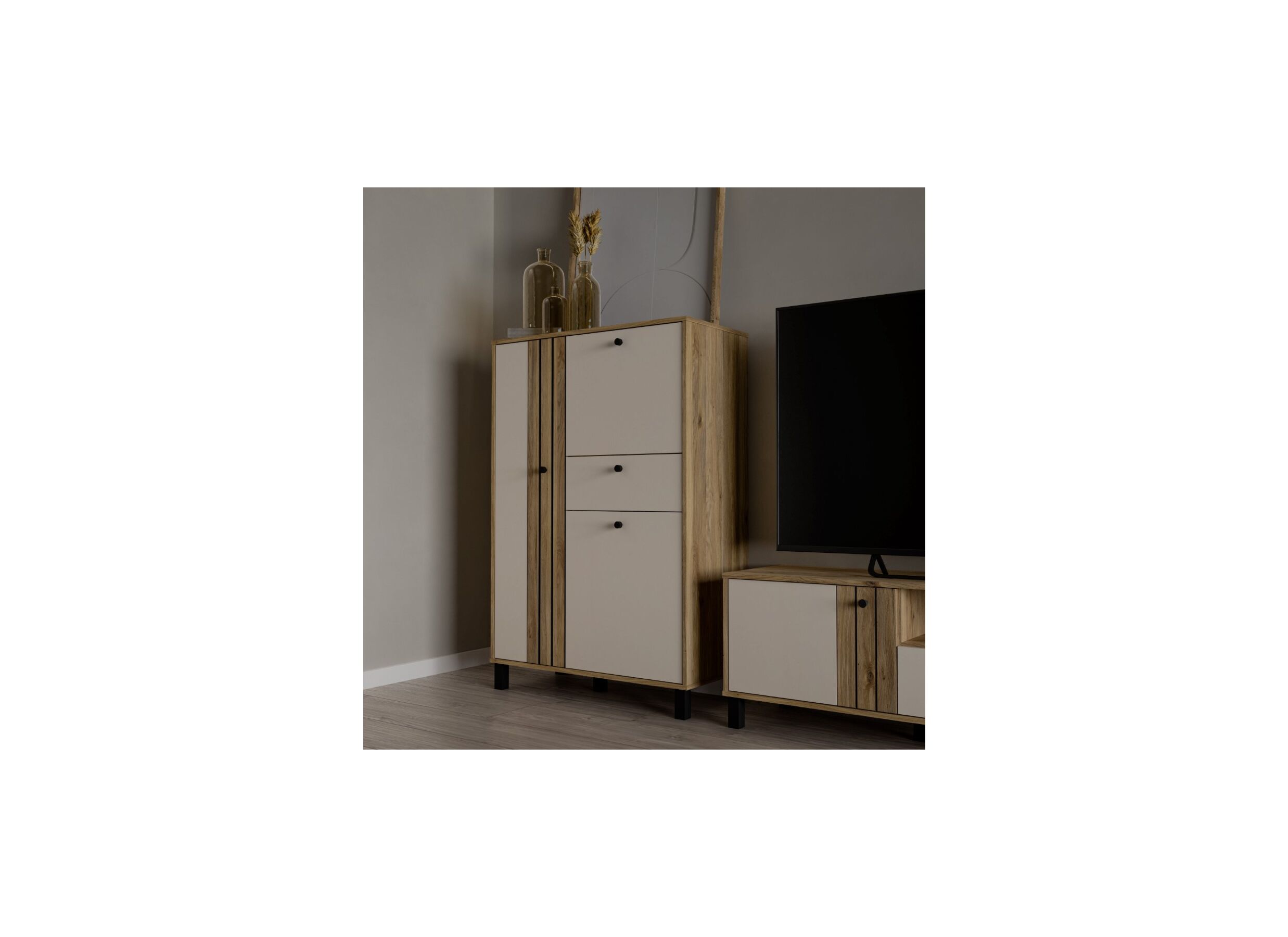 Foto ambiance - Meuble Bar Killarney 88cm - décor - mauvela oak/sand
